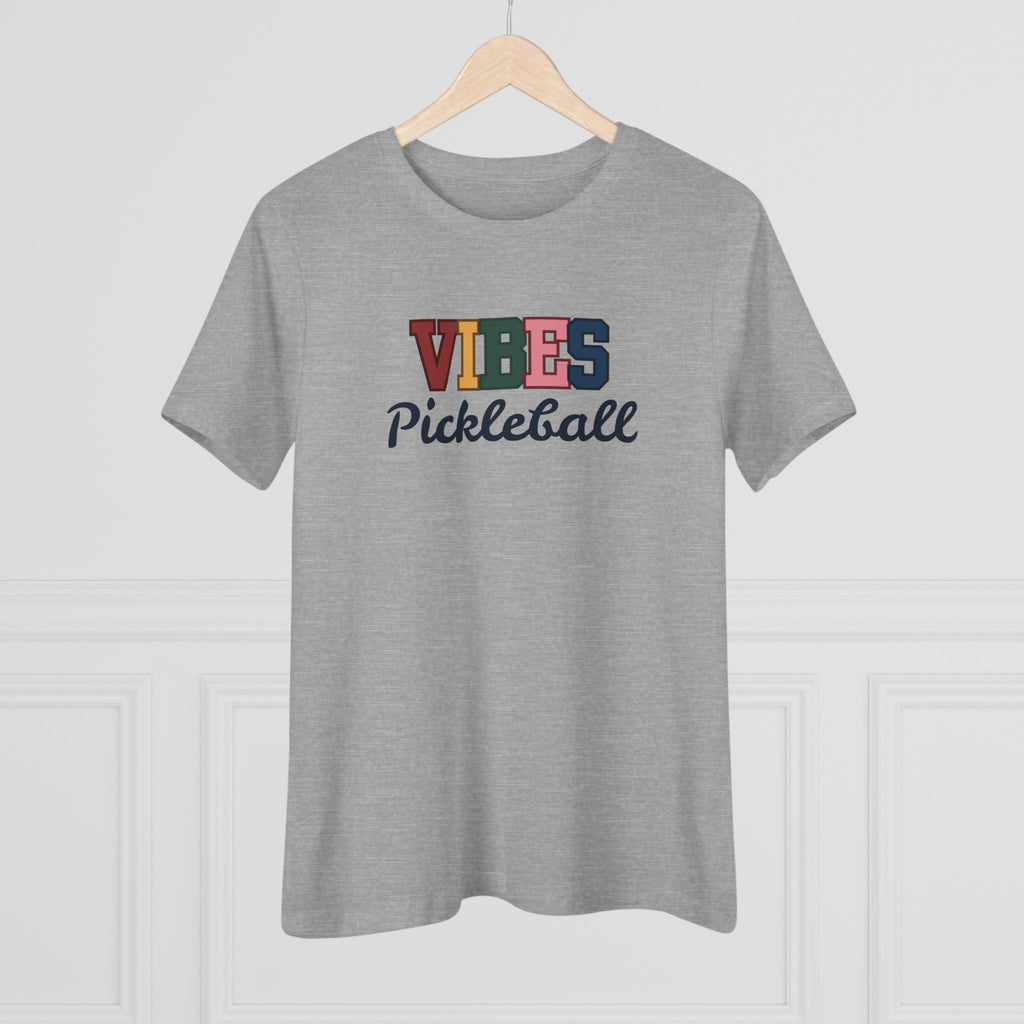 Pickleball. Women's Crew Neck, Short Sleeve, Graphic T-Shirt.  Pickleball Vibes.