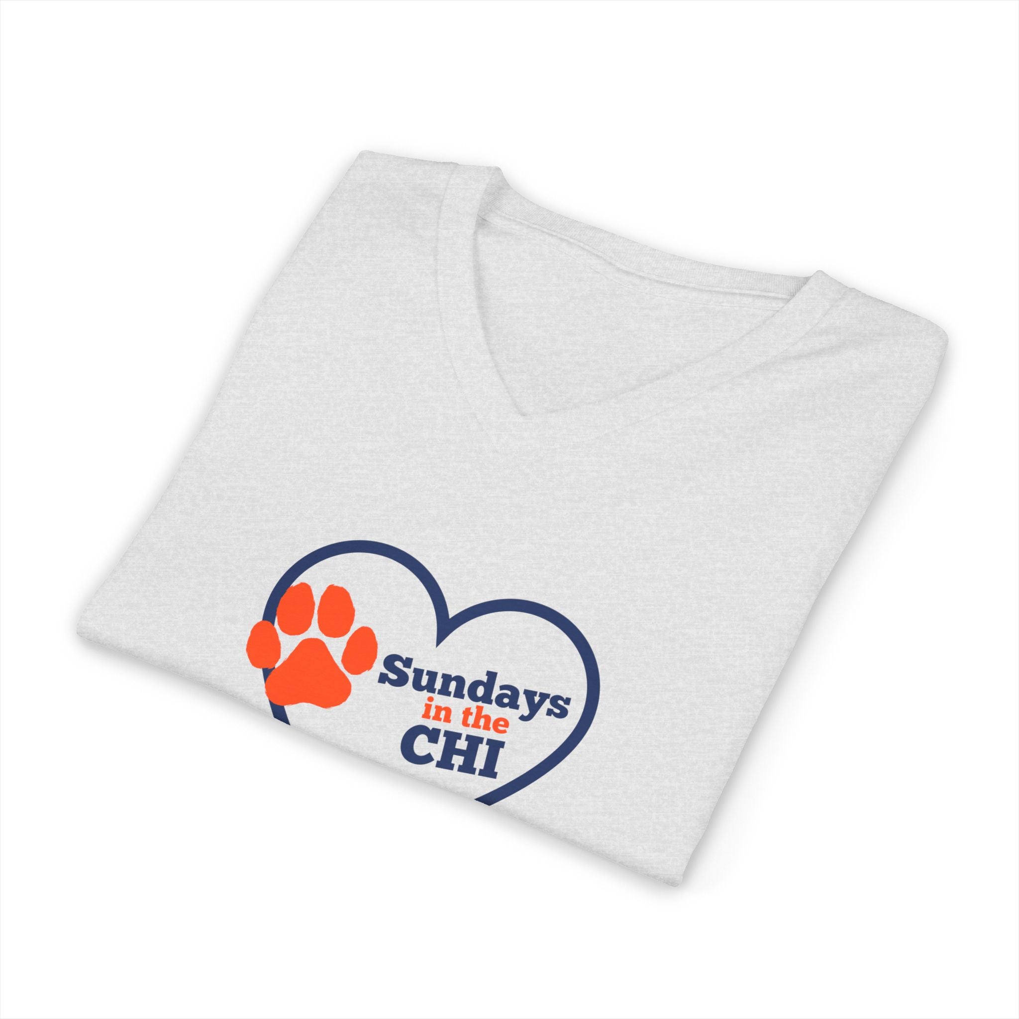 Sporty Soul. Unisex, V-Neck, Short Sleeve, Graphic T-Shirt. Sundays in the Chi.