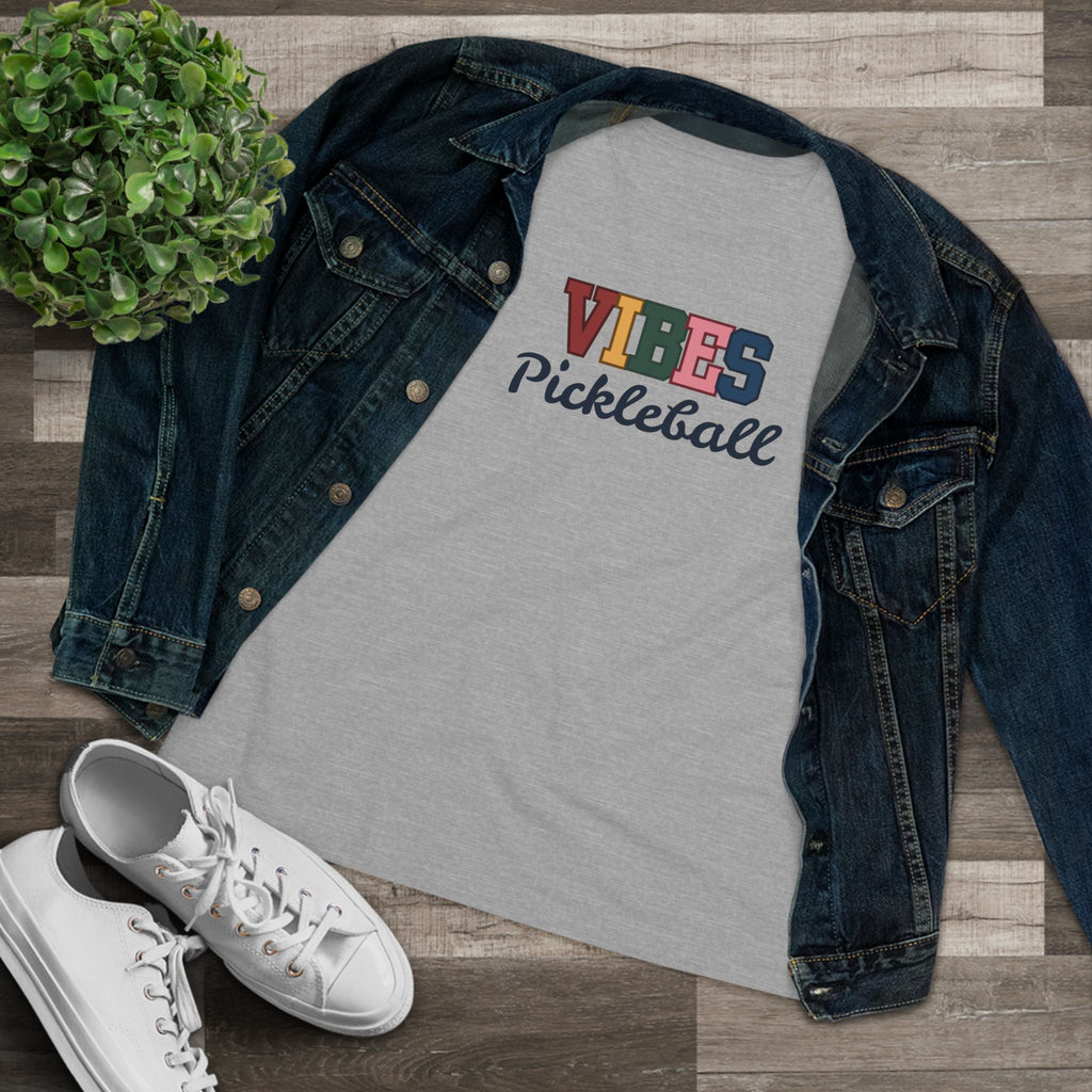 Pickleball. Women's Crew Neck, Short Sleeve, Graphic T-Shirt.  Pickleball Vibes.