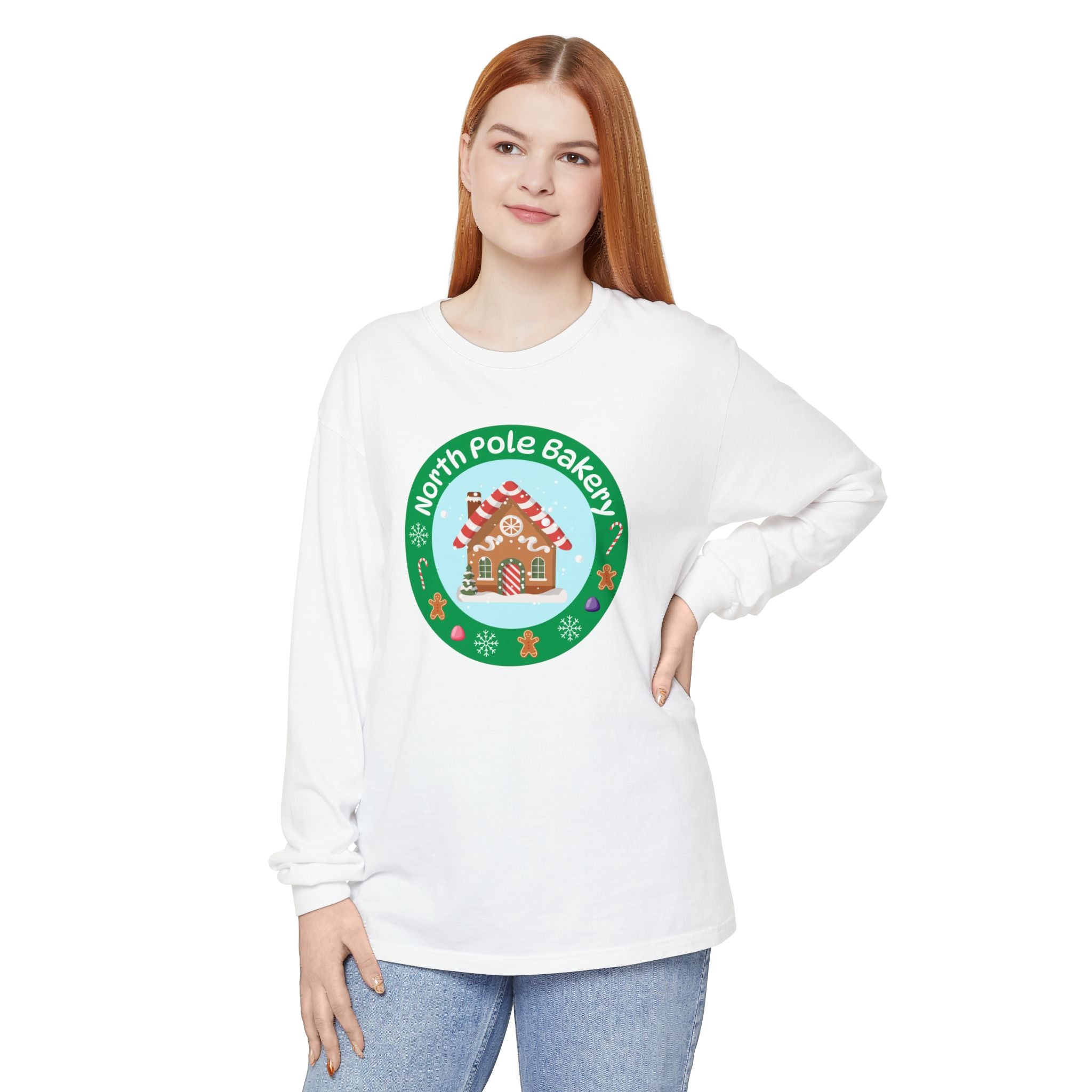 Holiday Moon. Unisex, Crew Neck, Long Sleeve, Graphic T-Shirt. Flavia Family.