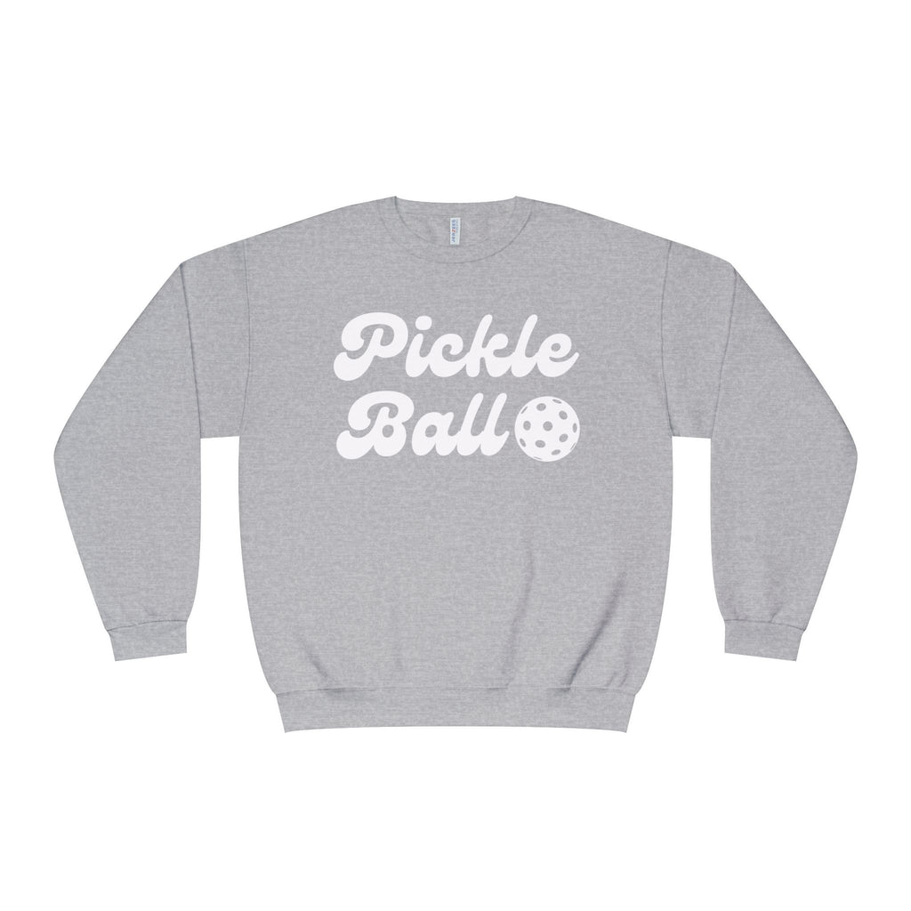 Pickleball. Ladies, Crew Neck, Medium-Heavy NuBlend fleece/cotton, Graphic Sweatshirt. Pickleball. 10 Colors to choose from.