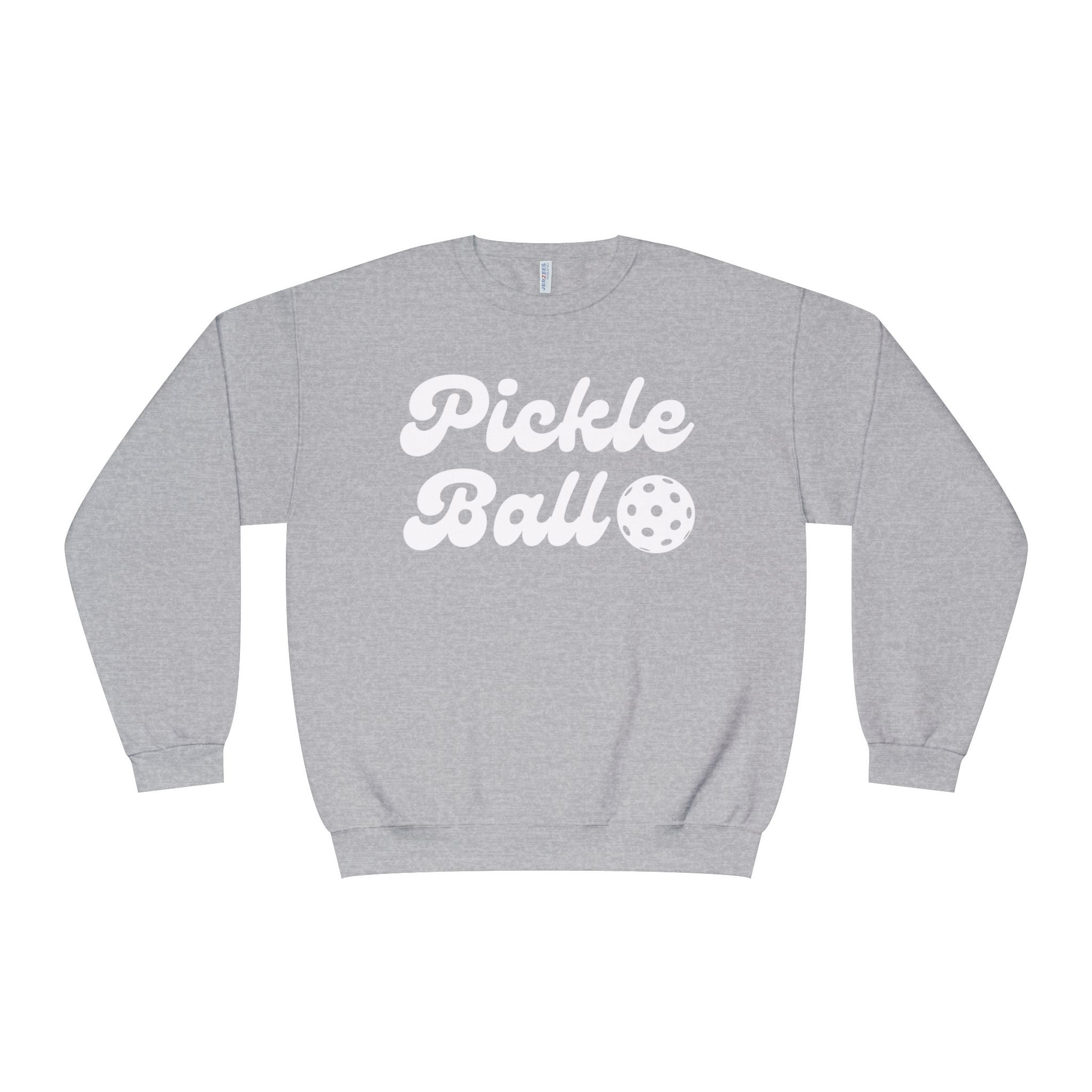 Pickleball. Ladies, Crew Neck, Medium-Heavy NuBlend fleece/cotton, Graphic Sweatshirt. Pickleball. 9 Colors to choose from.