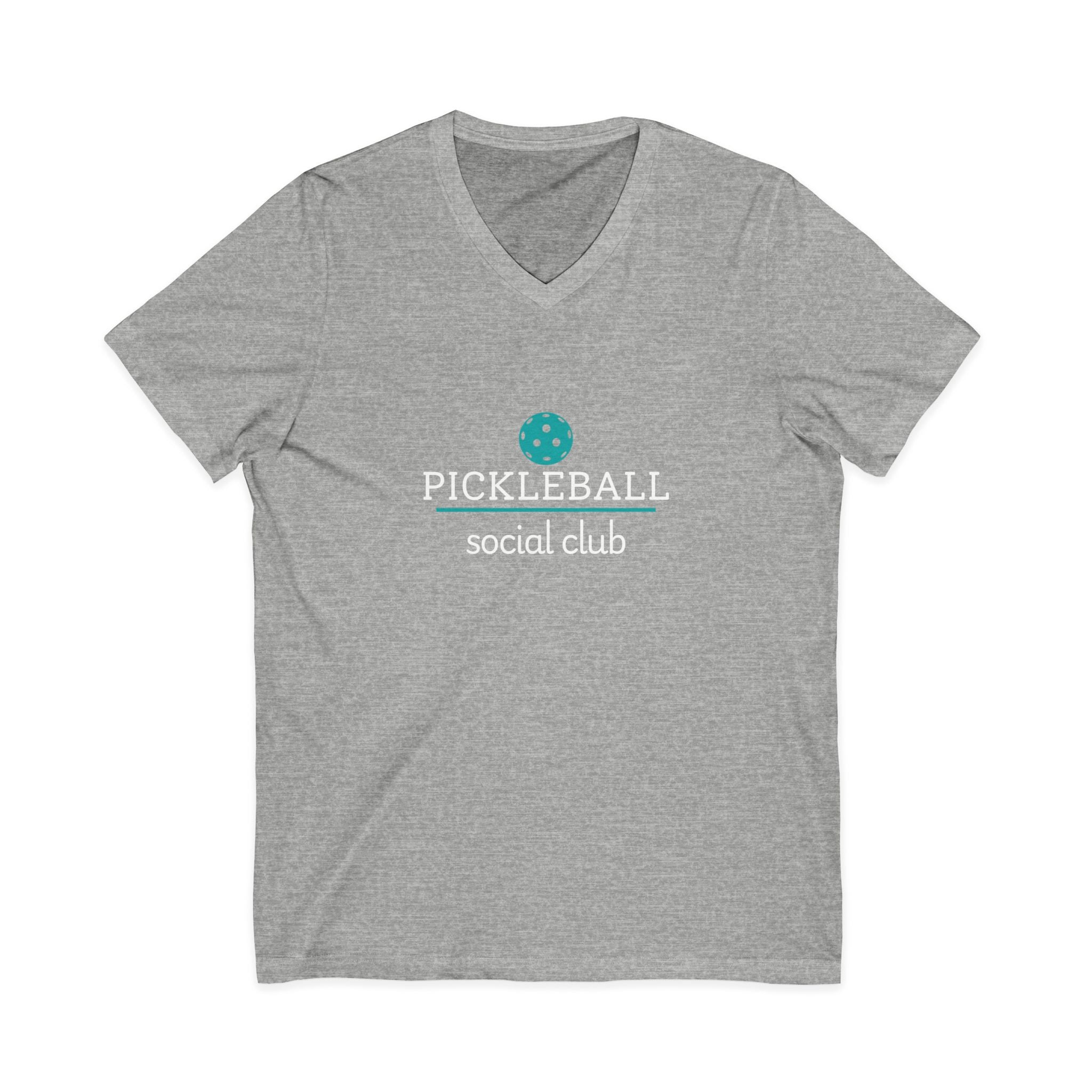 Pickleball. Unisex, V-Neck, Short Sleeve, Graphic T-Shirt. Pickleball Social Club V-Neck.