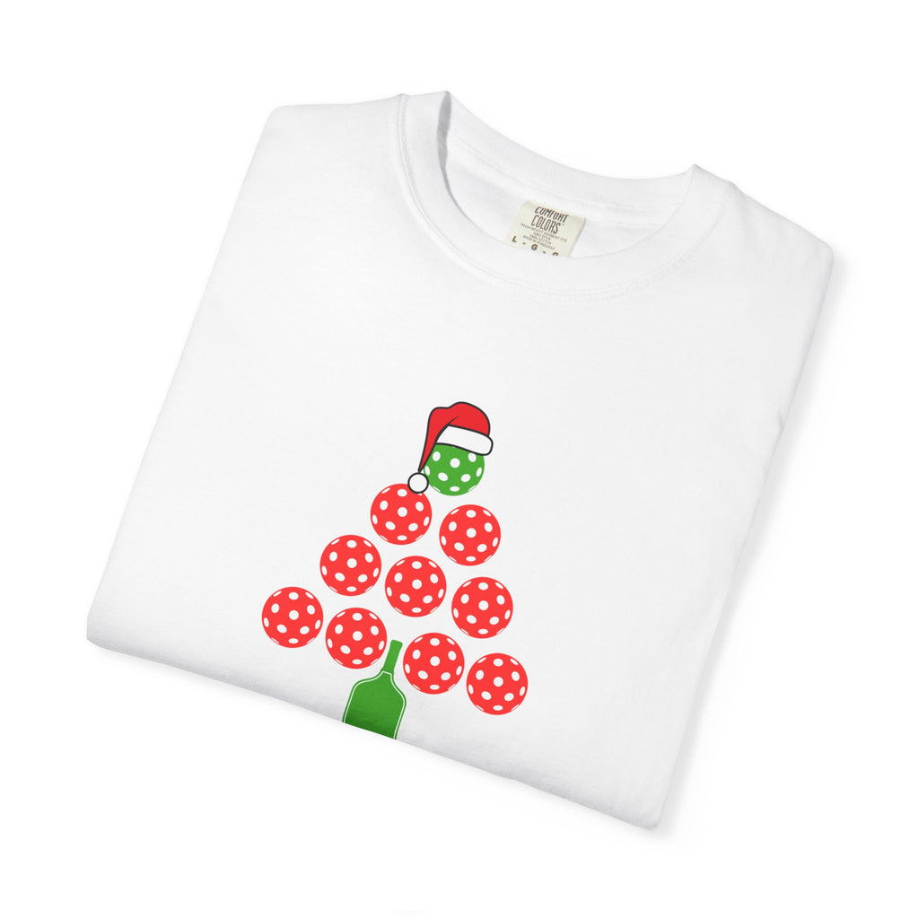 Holiday Moon. Unisex, Garment-Dyed, Crew Neck, Short Sleeve, Graphic T-Shirt. Peace.Love.Pickleball.