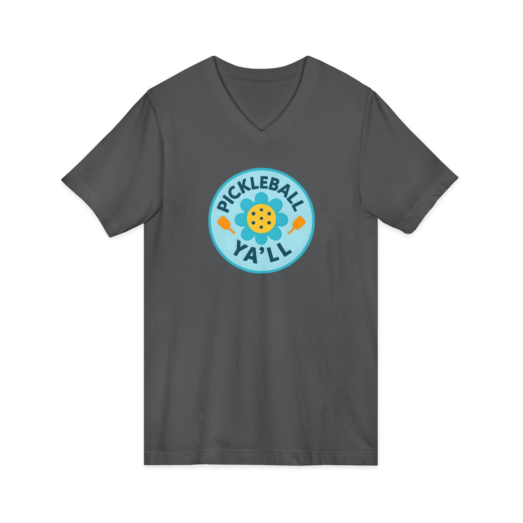 Pickleball. Unisex, V-Neck, Short Sleeve, Graphic T-Shirt. Pickleball Y'all.
