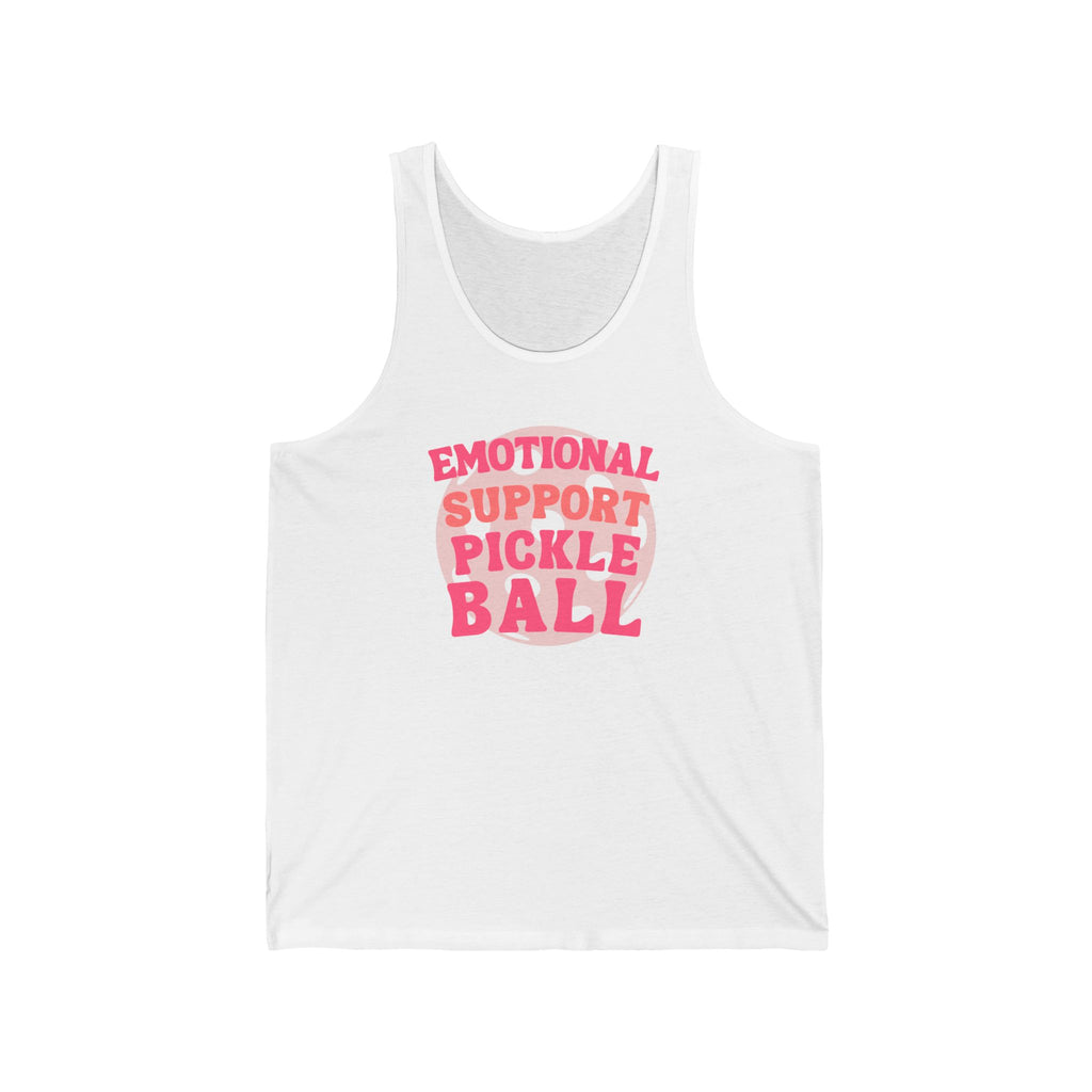 Pickleball. Unisex Jersey Tank.  Emotional Support Pickleball.