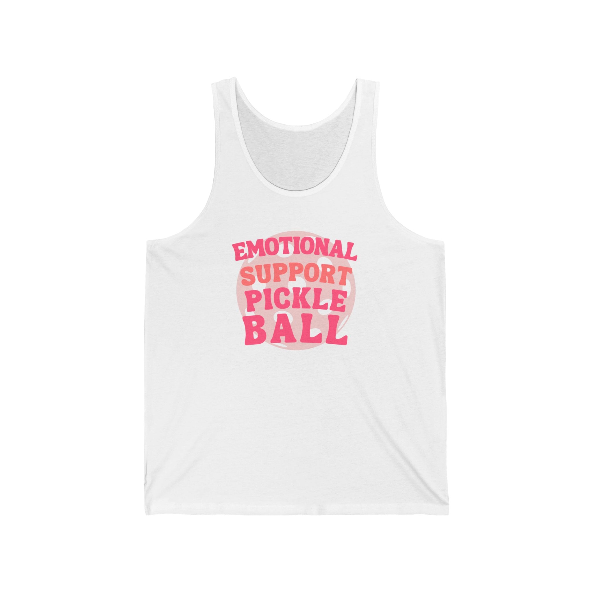 Pickleball. Unisex Jersey Tank.  Emotional Support Pickleball.