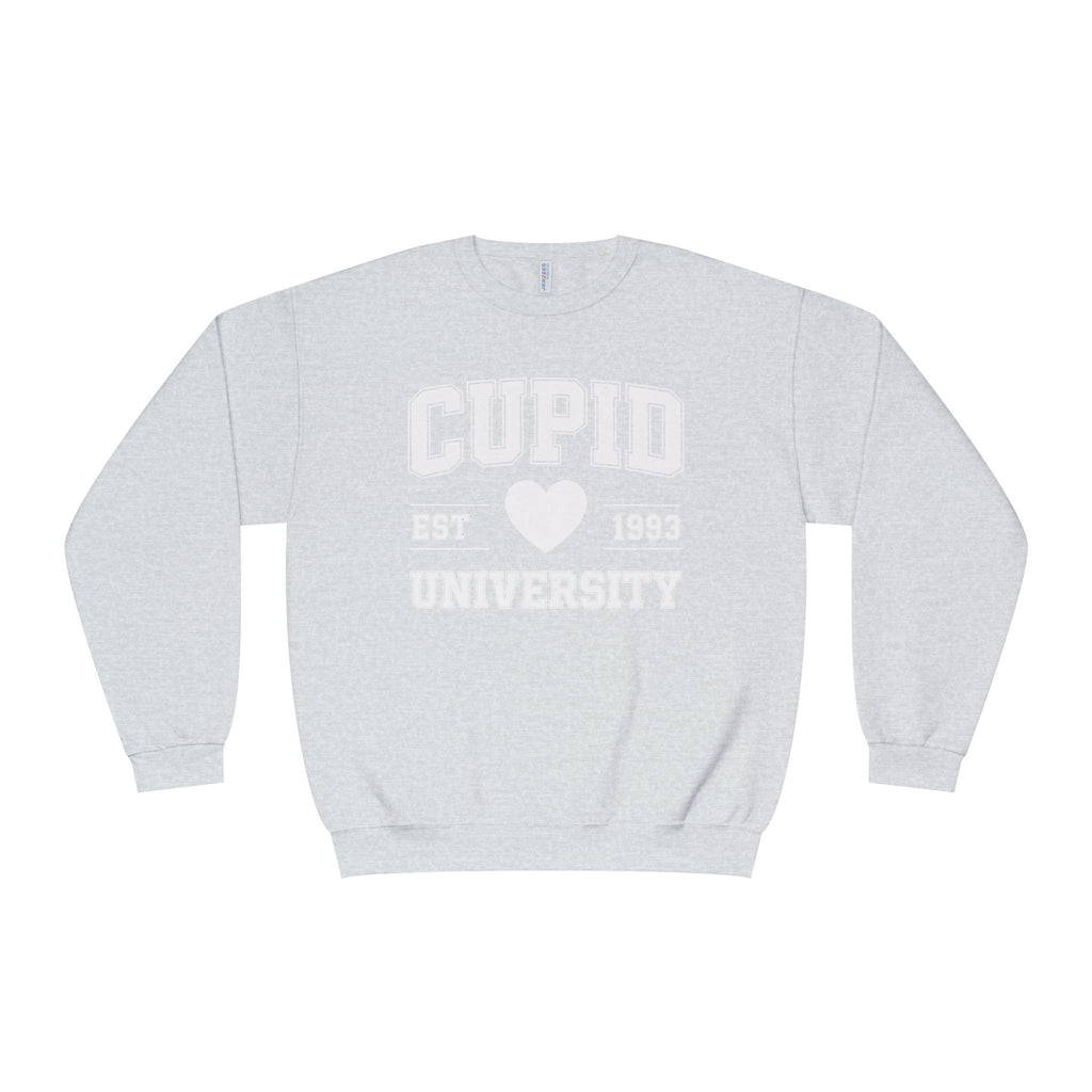 Valentine Moon. Ladies, Crew Neck, Medium-Heavy NuBlend fleece/cotton, Graphic Sweatshirt. Cupid University.