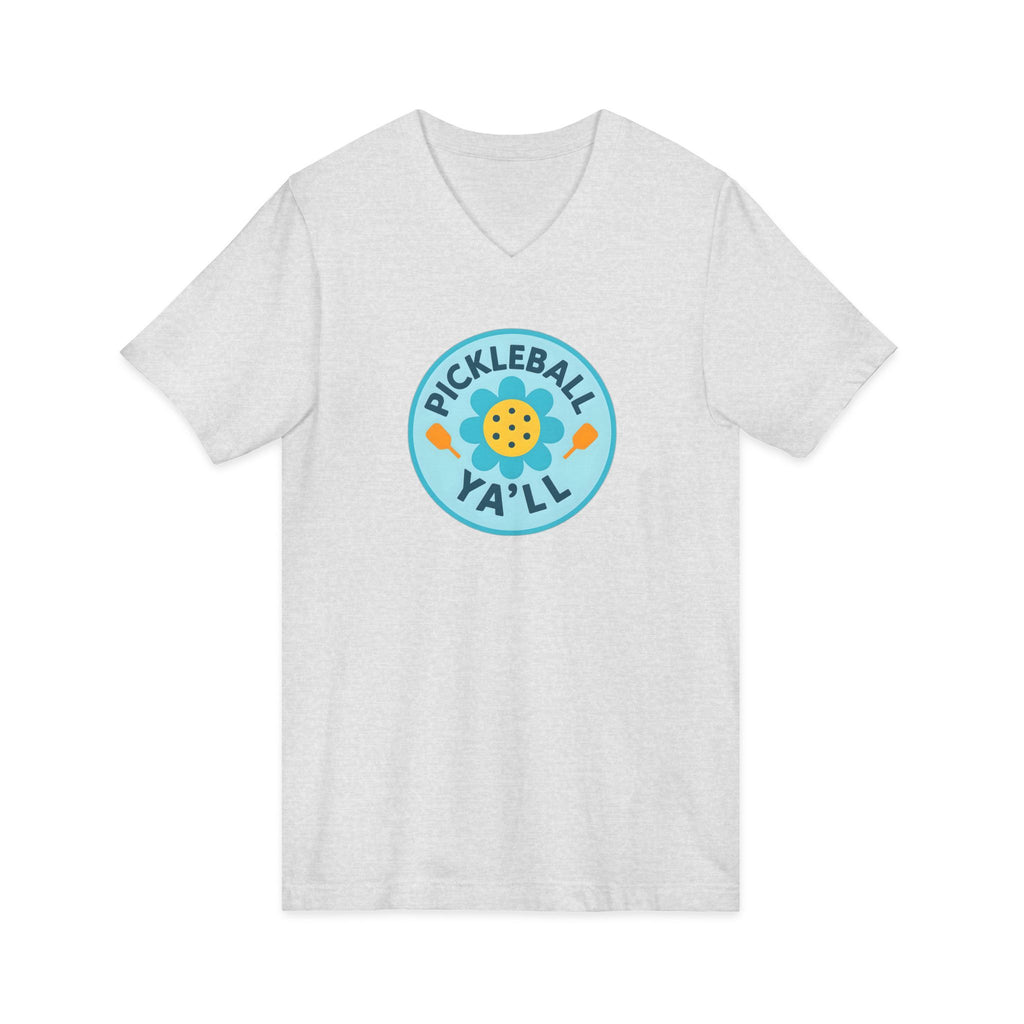 Pickleball. Unisex, V-Neck, Short Sleeve, Graphic T-Shirt. Pickleball Y'all.