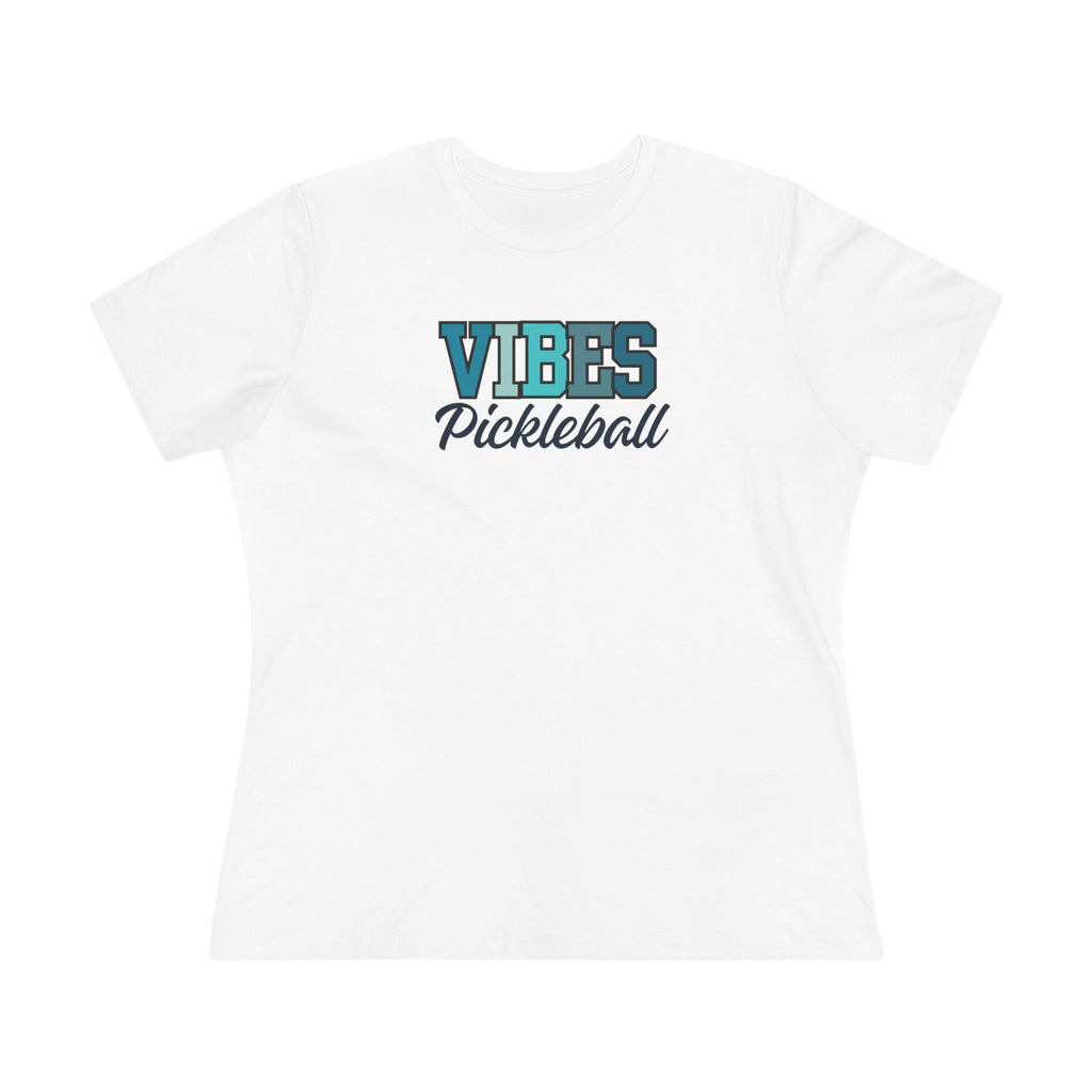 Pickleball. Women's Crew Neck, Short Sleeve, Graphic T-Shirt.  Pickleball Vibes.