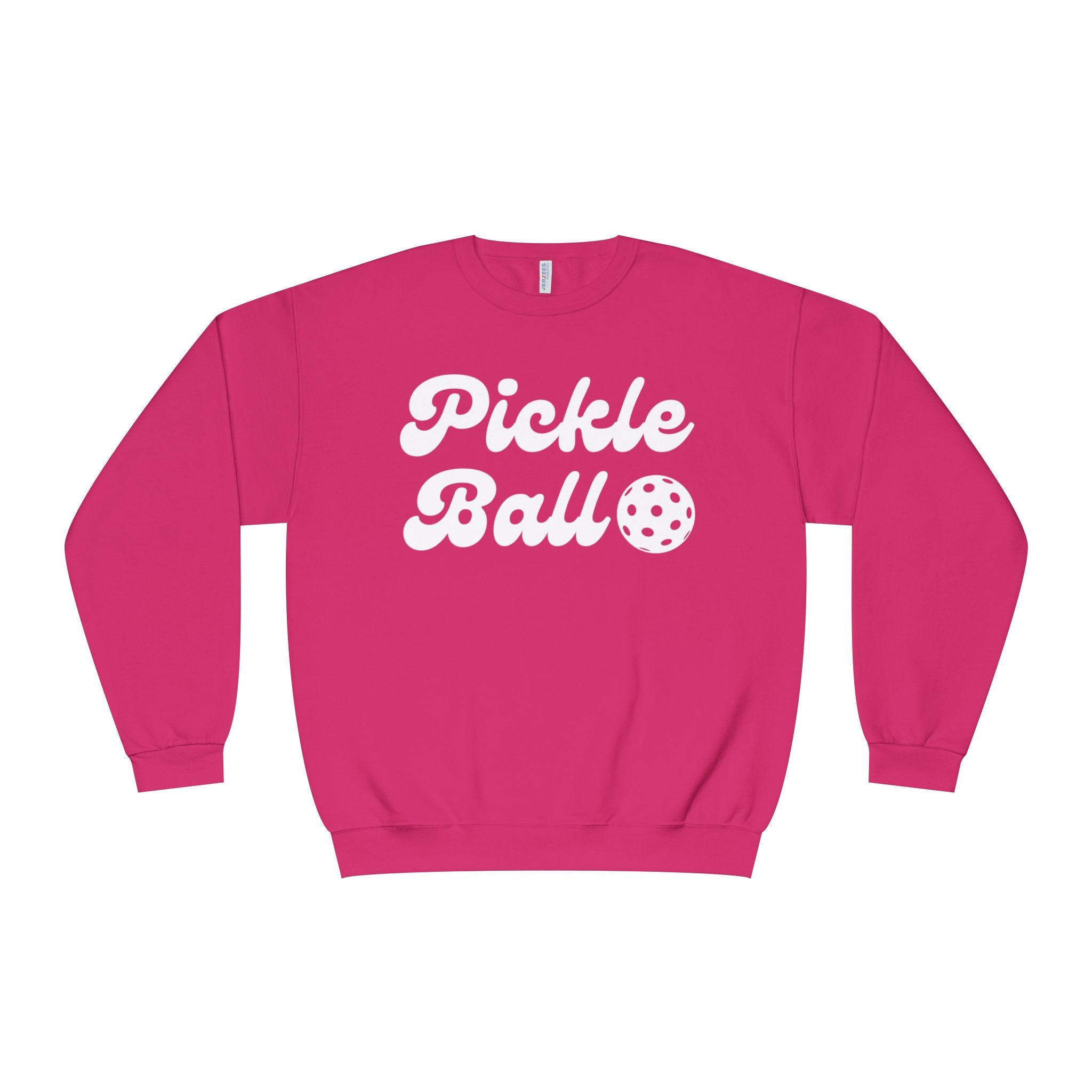 Pickleball. Ladies, Crew Neck, Medium-Heavy NuBlend fleece/cotton, Graphic Sweatshirt. Pickleball. 10 Colors to choose from.