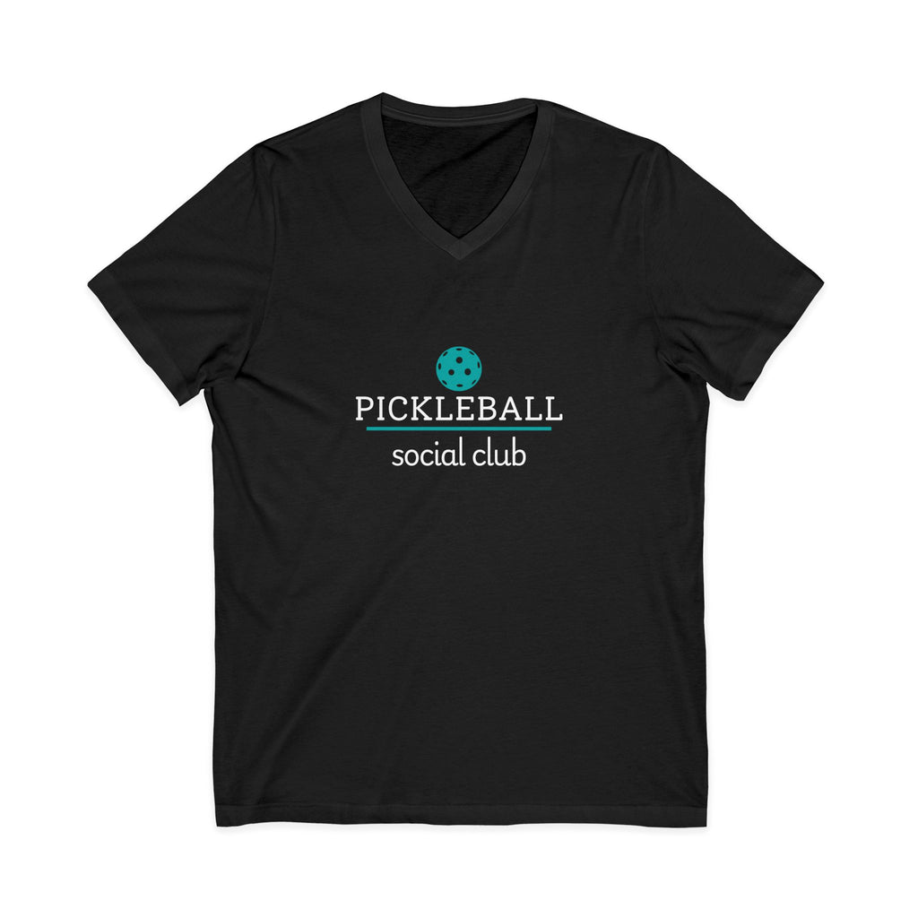 Pickleball. Unisex, V-Neck, Short Sleeve, Graphic T-Shirt. Pickleball Social Club V-Neck.