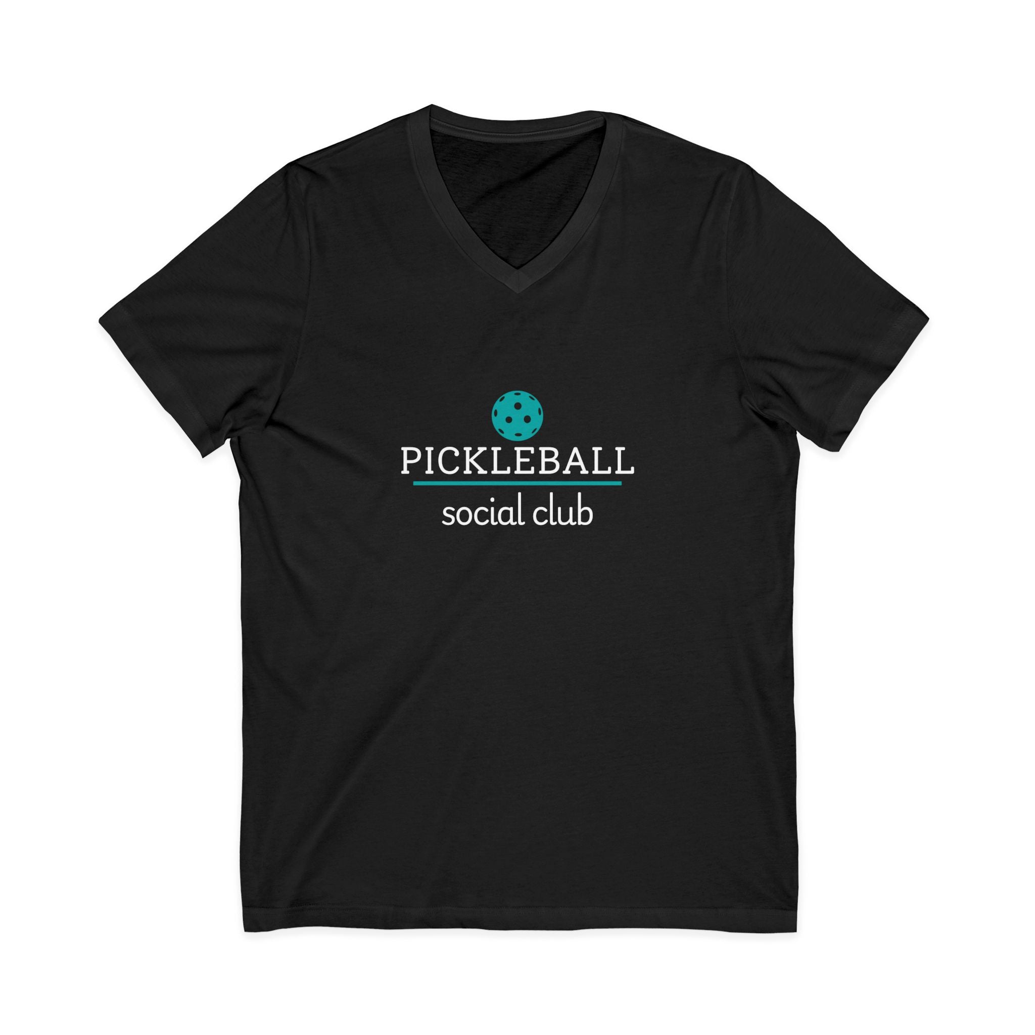 Pickleball. Unisex, V-Neck, Short Sleeve, Graphic T-Shirt. Pickleball Social Club V-Neck.