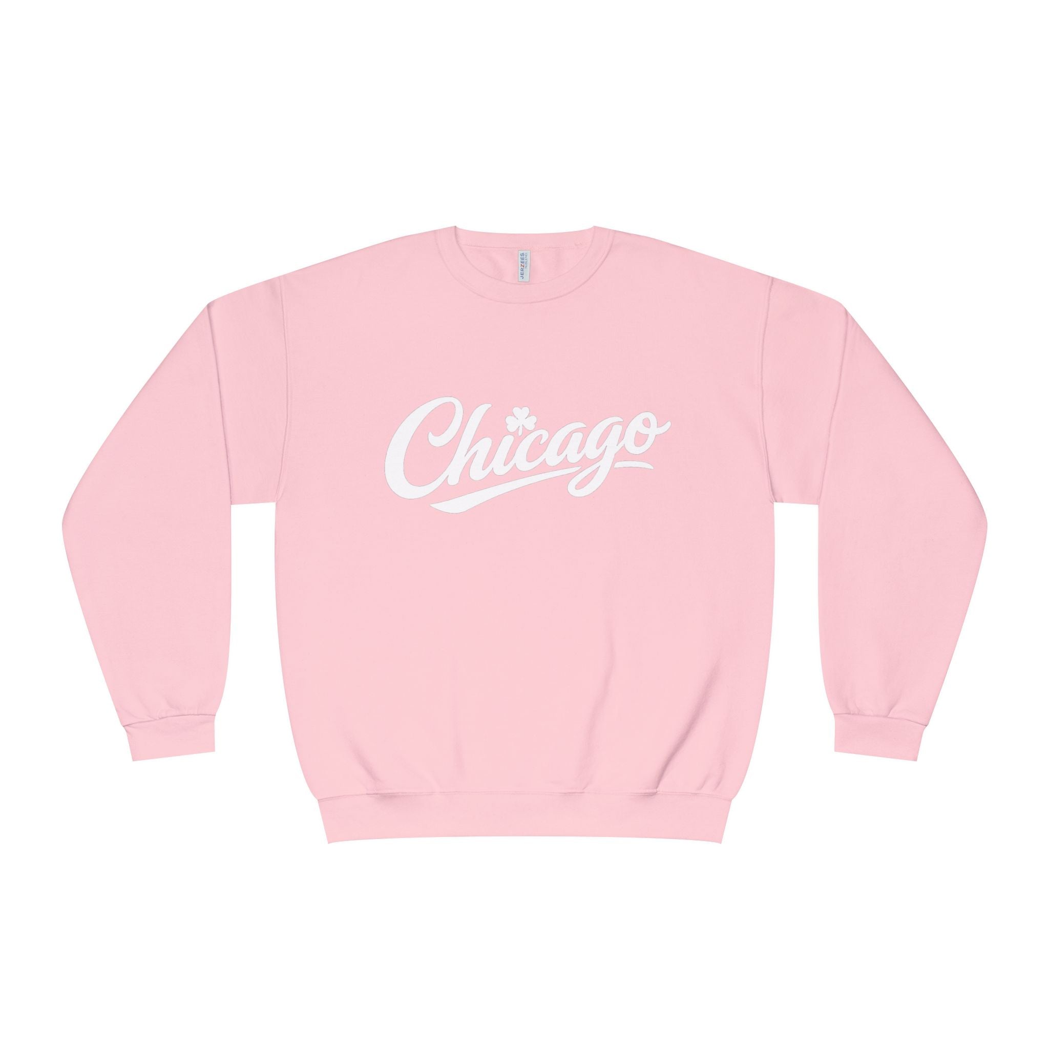 A Lucky Moon. Ladies, Crew Neck, Medium-Heavy NuBlend fleece/cotton, Graphic Sweatshirt. Chicago Shamrock.