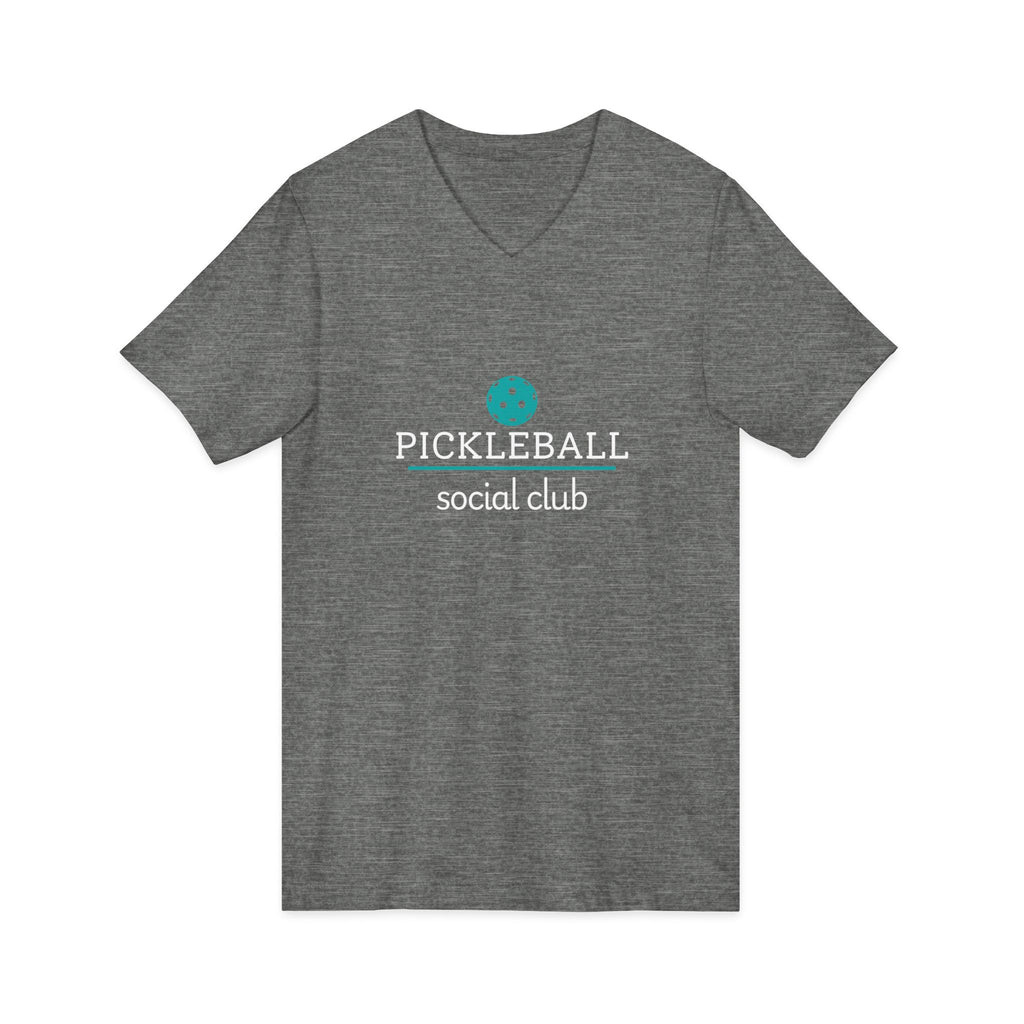 Pickleball. Unisex, V-Neck, Short Sleeve, Graphic T-Shirt. Pickleball Social Club V-Neck.