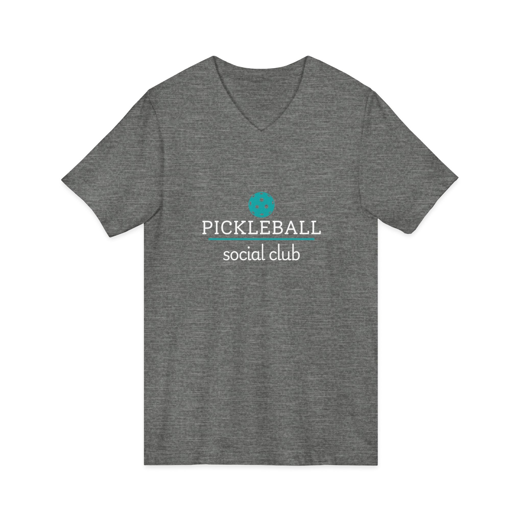 Pickleball. Unisex, V-Neck, Short Sleeve, Graphic T-Shirt. Pickleball Social Club V-Neck.