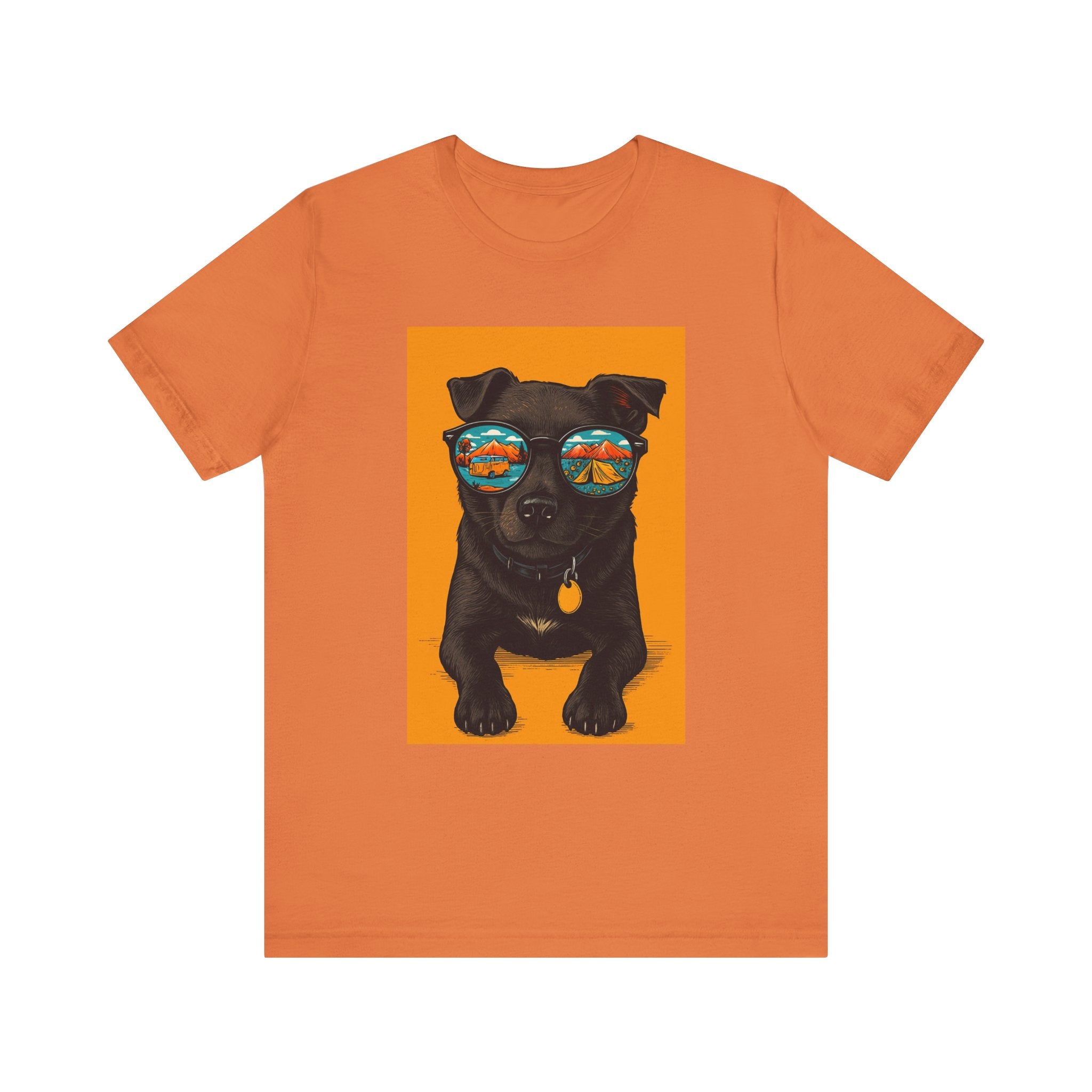 Bark & Meow Collection. Unisex, Crew Neck, Short Sleeve, Graphic T-Shirt.  Camping. Dog.