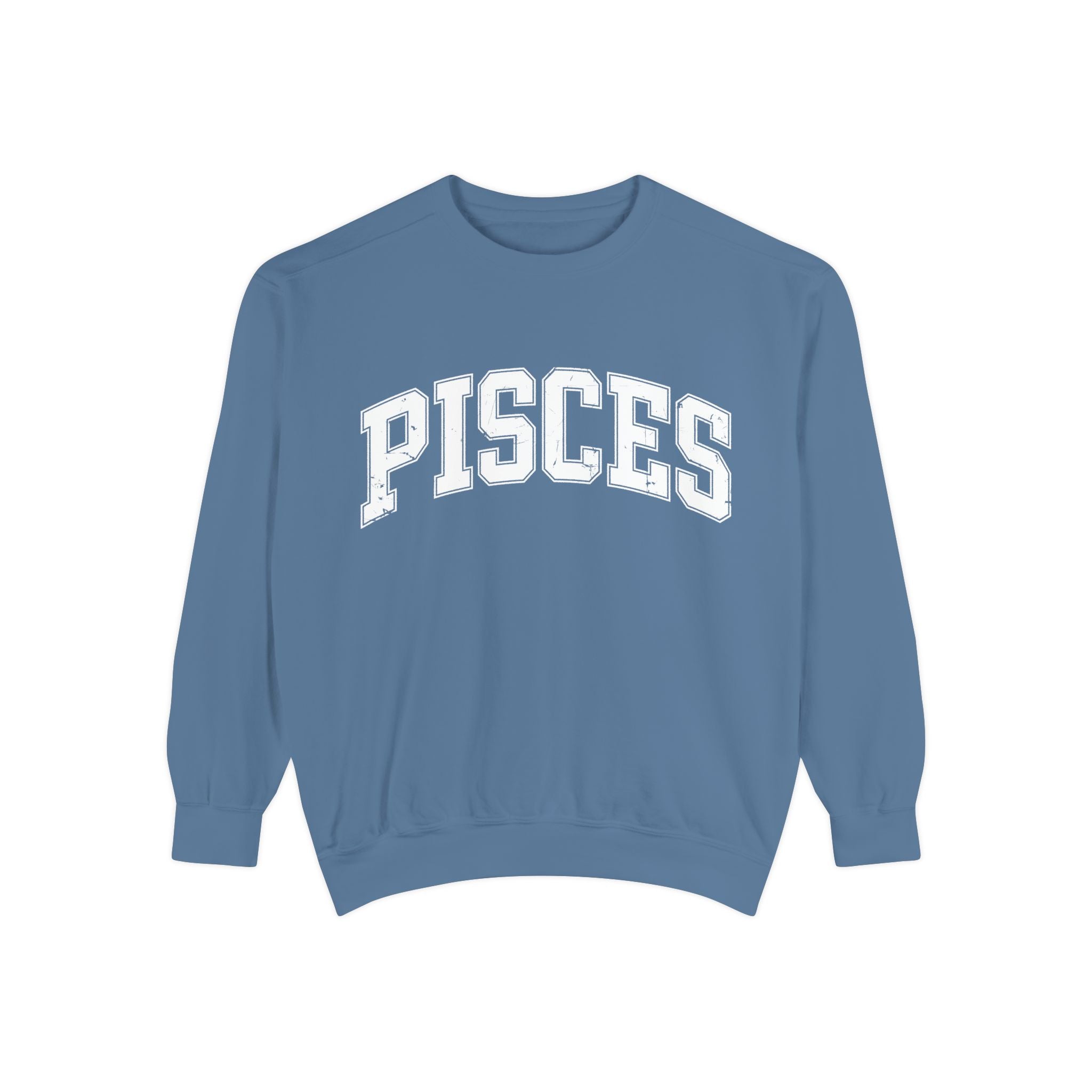The Zodiac Collection. Unisex Garment-Dyed Crew Neck, Graphic Sweatshirt. Pisces.