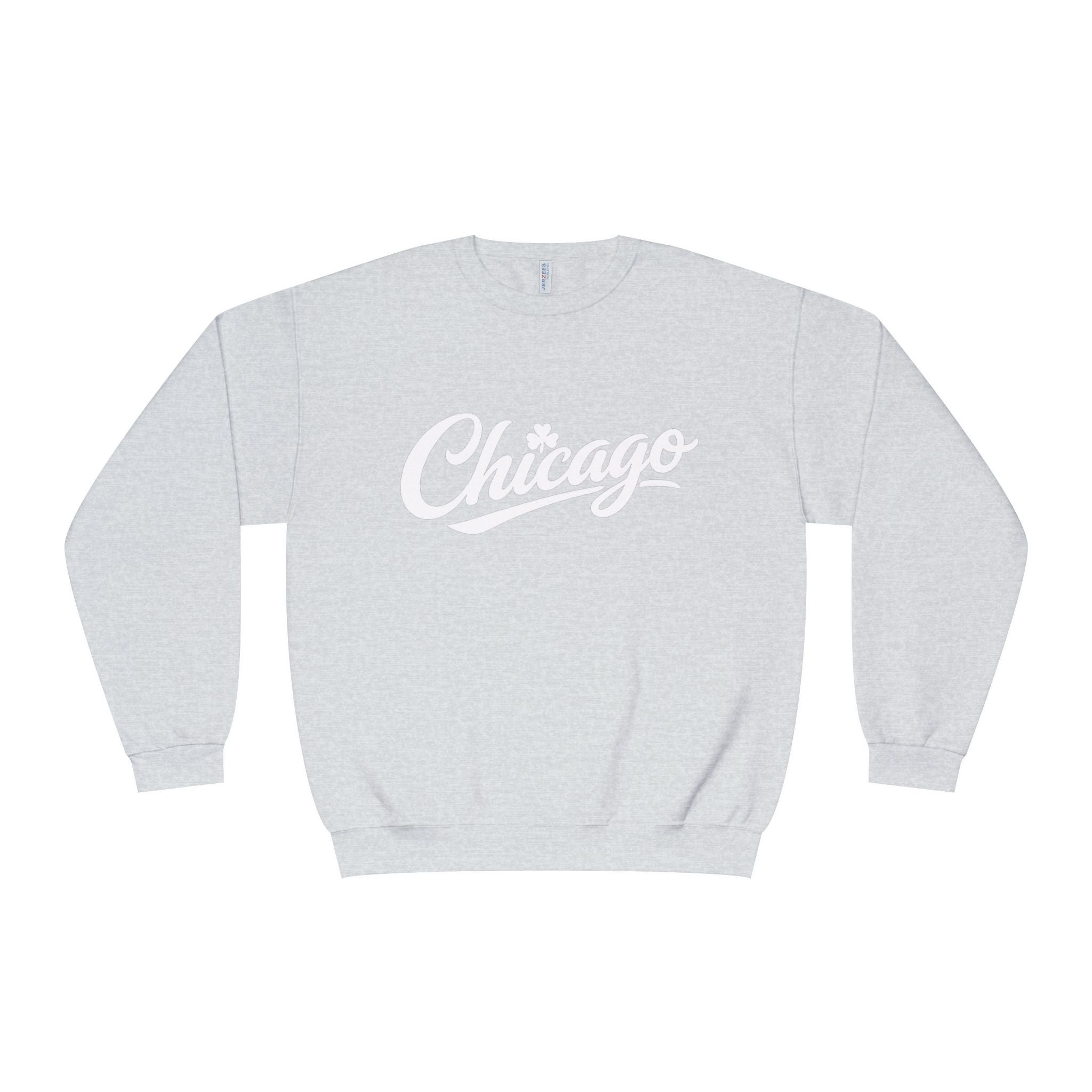 A Lucky Moon. Ladies, Crew Neck, Medium-Heavy NuBlend fleece/cotton, Graphic Sweatshirt. Chicago Shamrock.