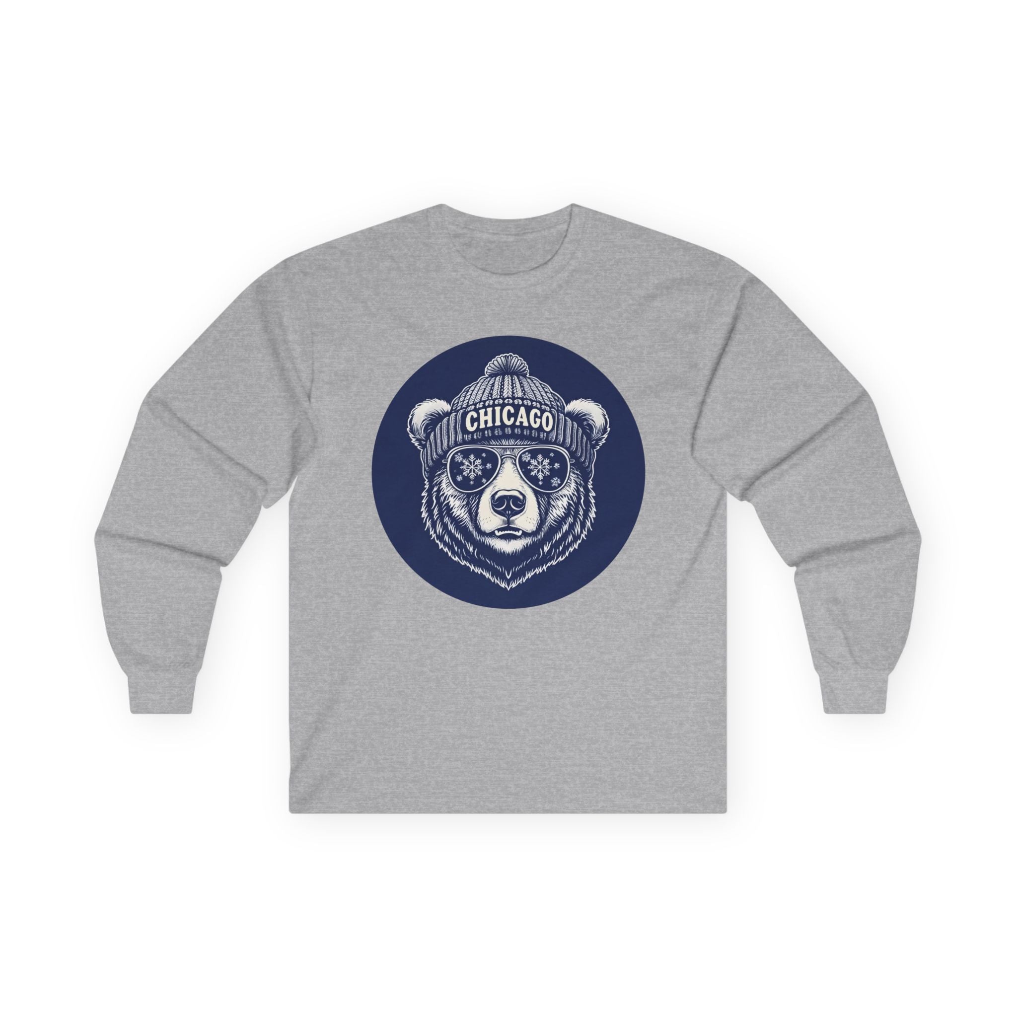 Sporty Soul. Unisex, Crew Neck, Long Sleeve, Graphic T-Shirt. Retro Winter Beanie Bear.