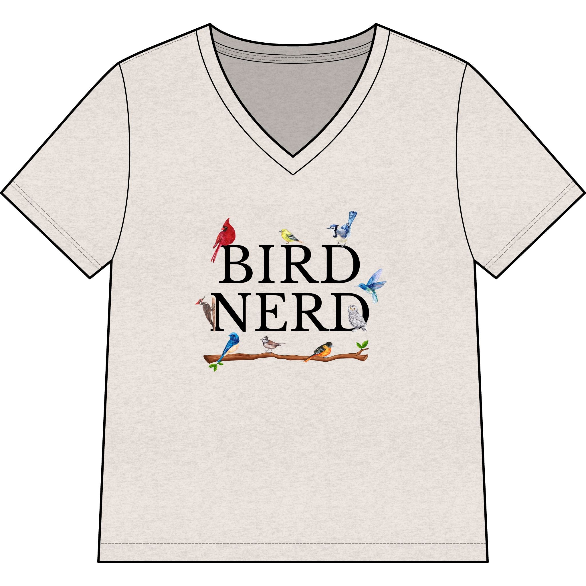 Wild at Heart Collection. Bird Nerd Birdwatching V-Neck Tee | Bella + Canvas 6405CVC Nature Lover Shirt