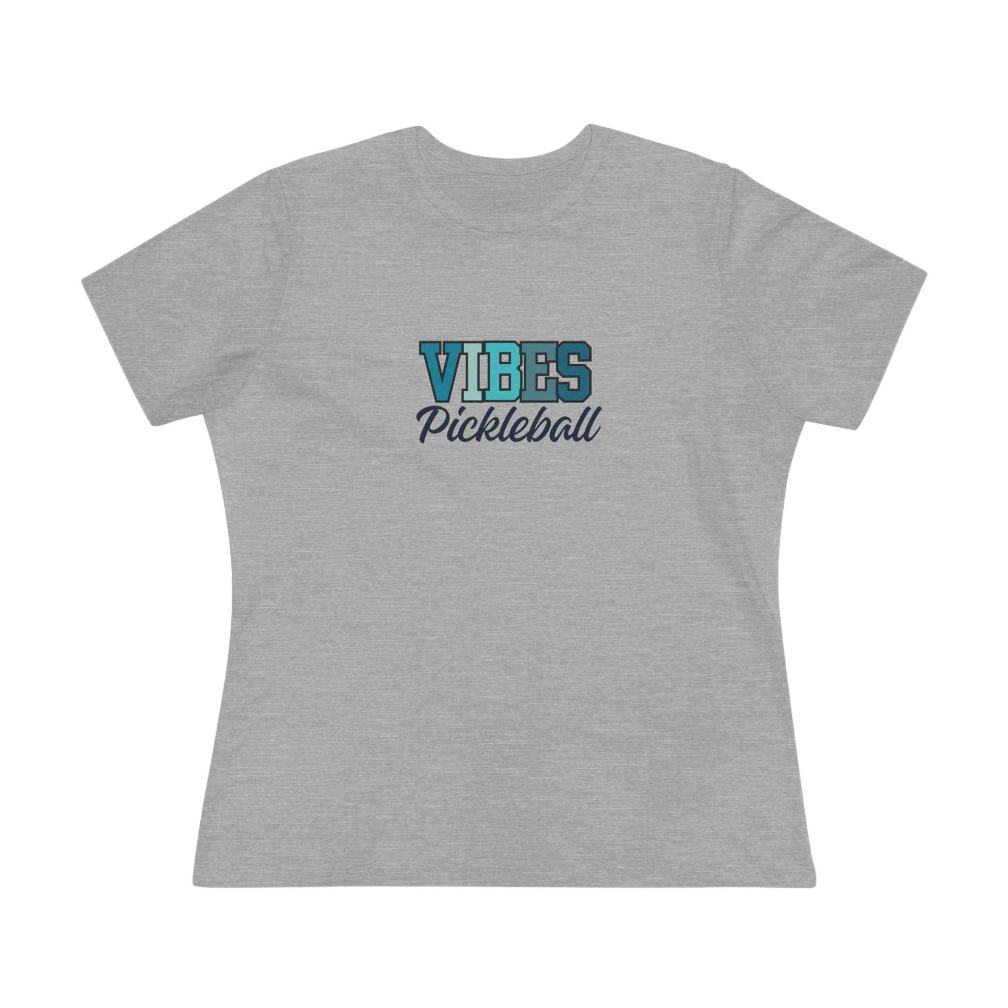 Pickleball. Women's Crew Neck, Short Sleeve, Graphic T-Shirt.  Pickleball Vibes.