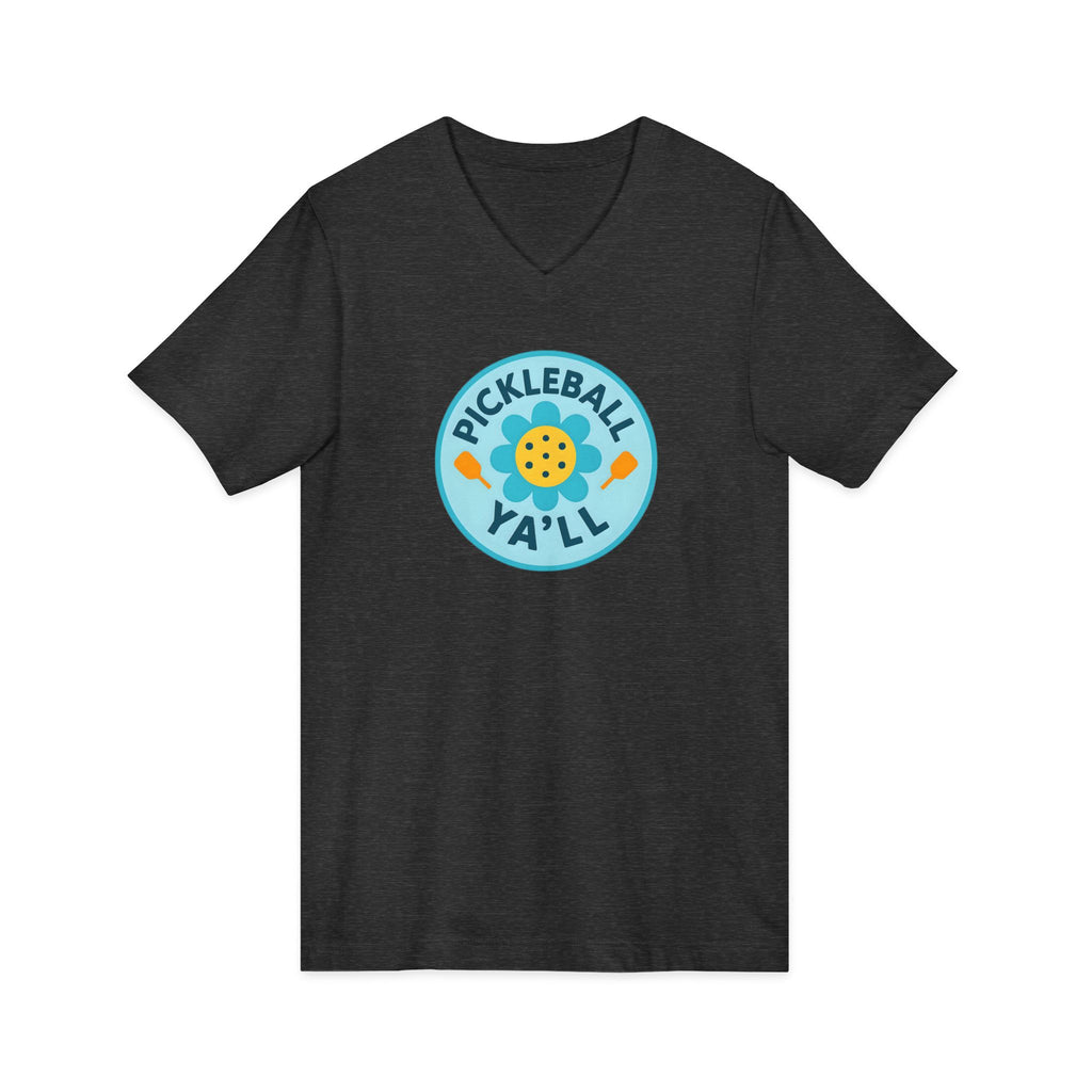 Pickleball. Unisex, V-Neck, Short Sleeve, Graphic T-Shirt. Pickleball Y'all.