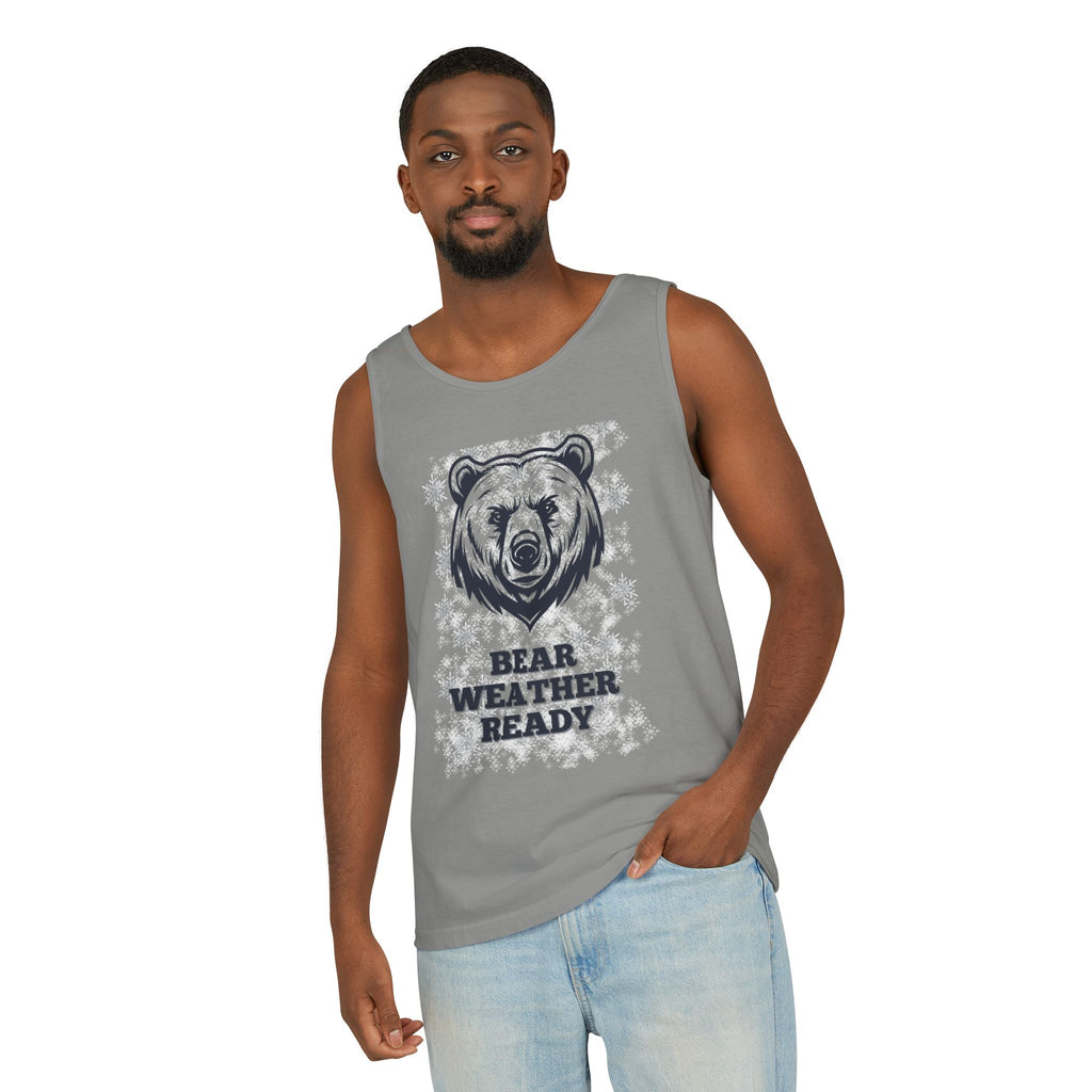Sporty Soul. Unisex, Lightweight, Cotton, Graphic Tank. Bear Weather Ready.