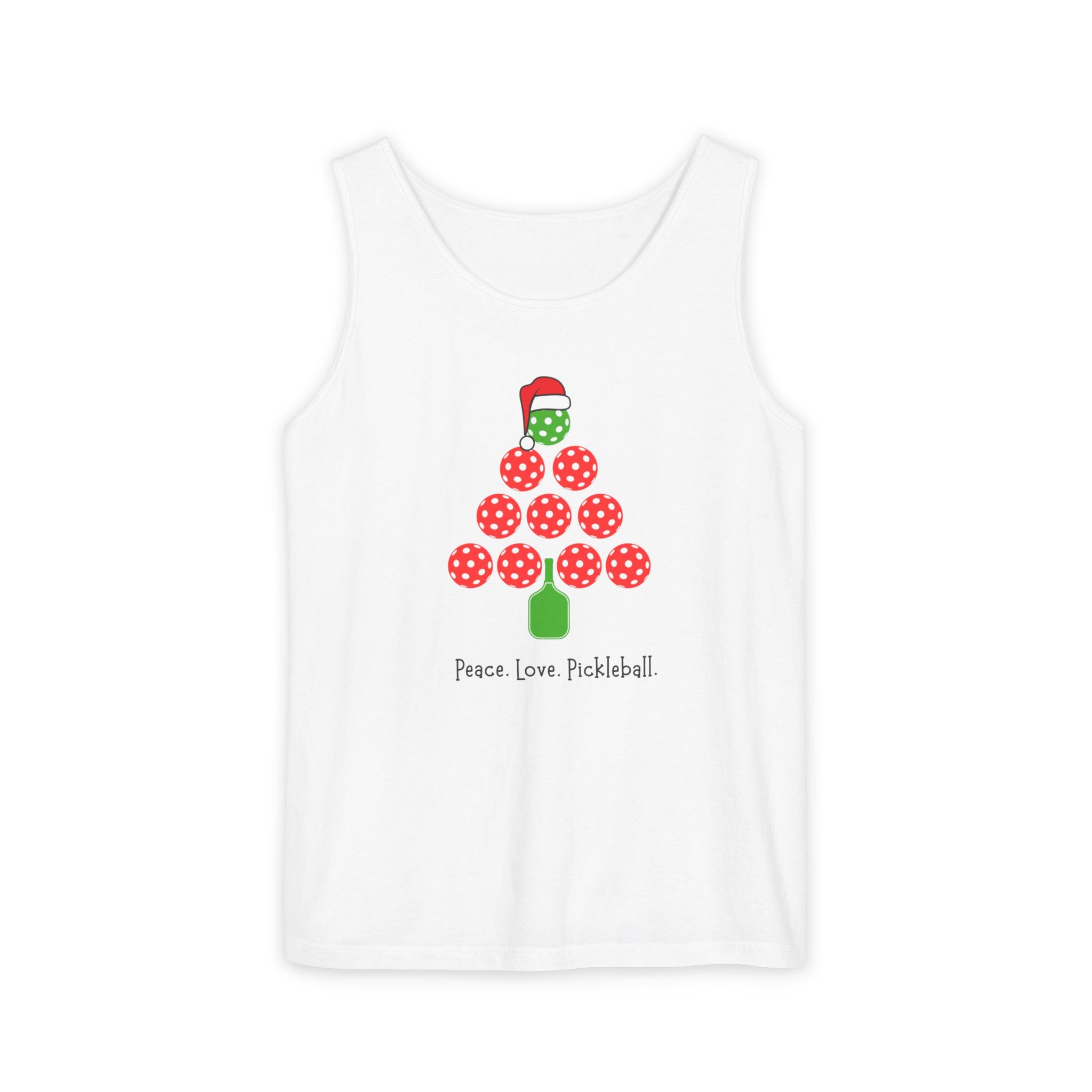 Holiday Moon. Unisex, Lightweight, Cotton, Graphic Tank. Peace.Love.Pickleball.