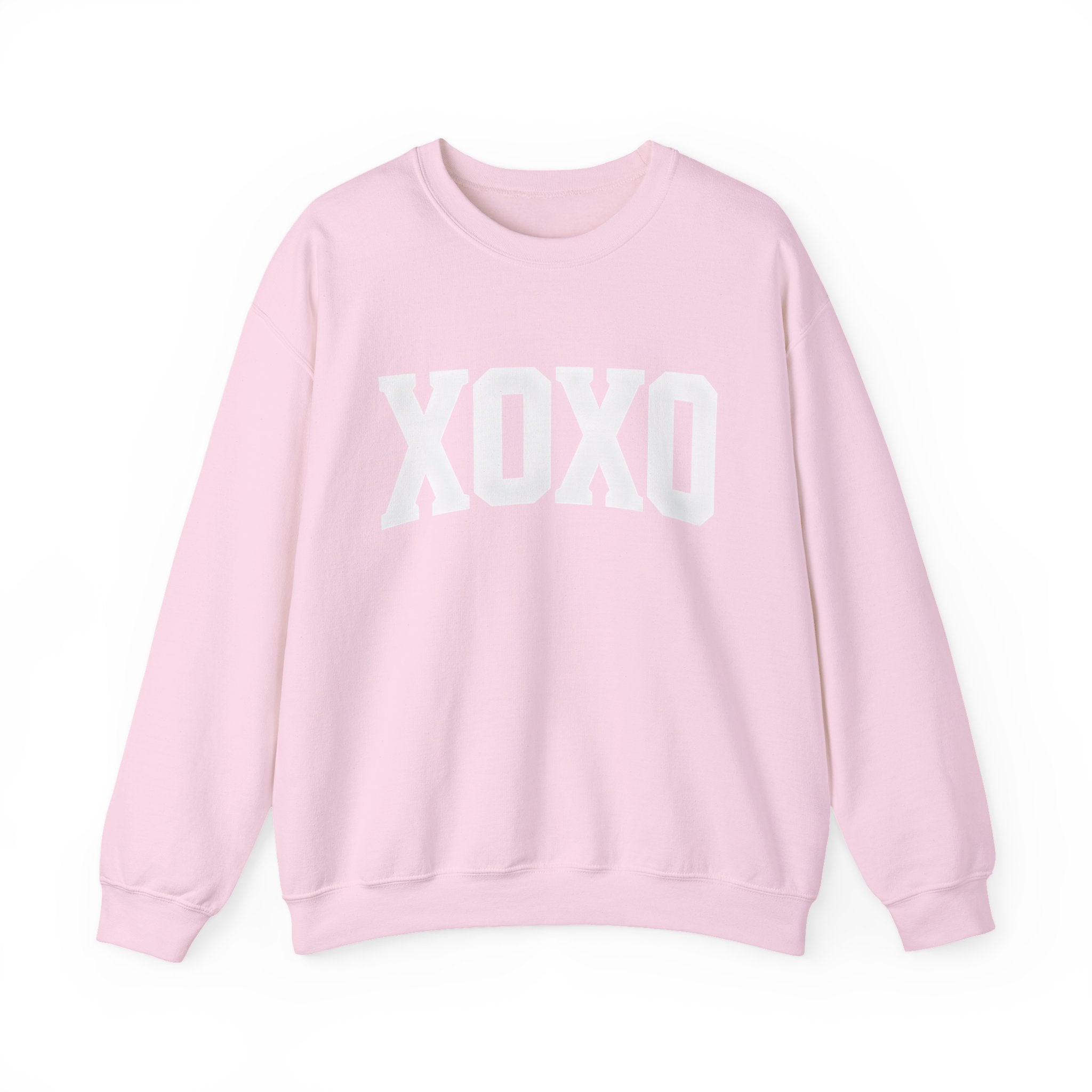 A Valentine Holiday Moon. Ladies, Crew Neck, durable 50/50 cotton poly blend, Graphic Sweatshirt.XOXO.