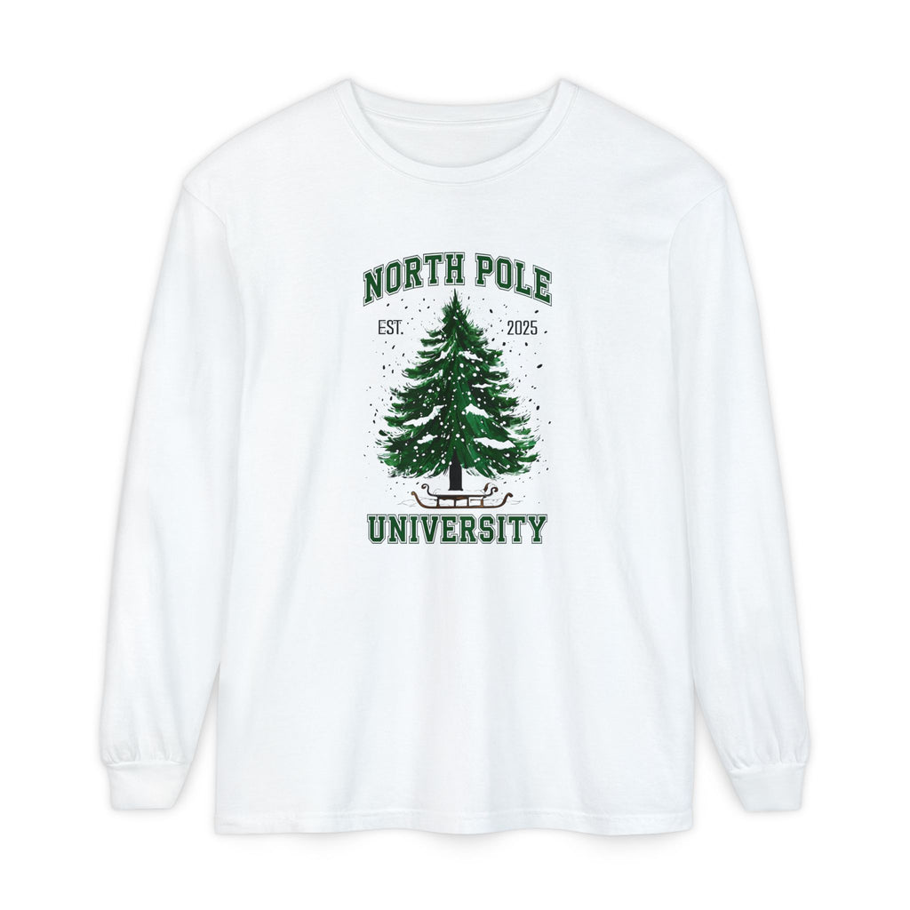Holiday Moon. Unisex, Crew Neck, Long Sleeve, Graphic T-Shirt. North Pole University.