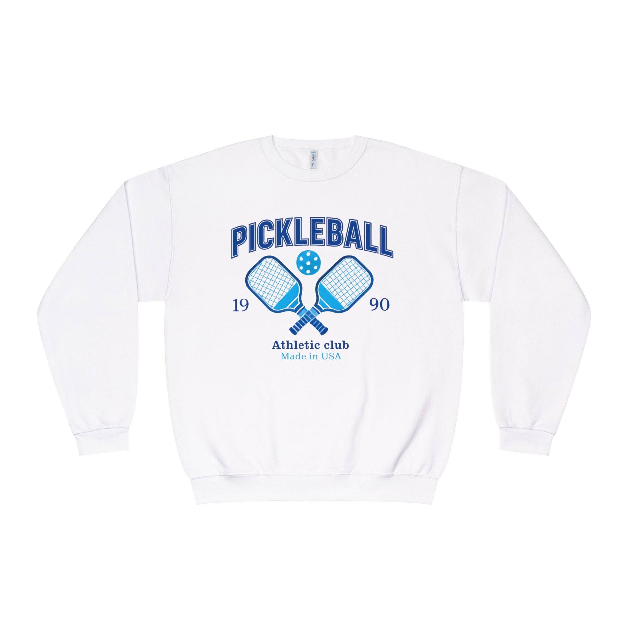 Pickleball. Ladies, Crew Neck, Medium-Heavy NuBlend fleece/cotton, Graphic Sweatshirt. Pickleball Athletic Club.