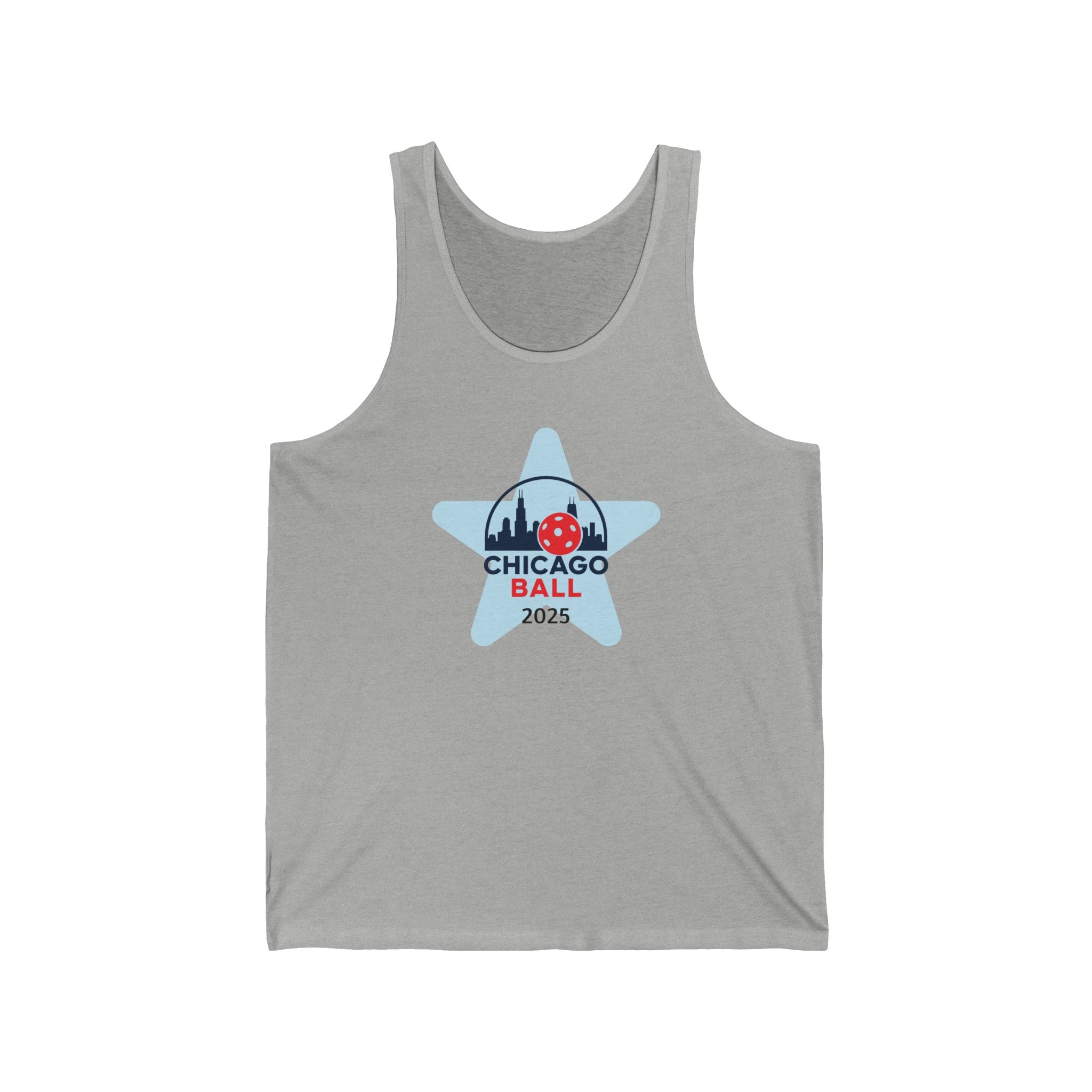 Pickleball. Unisex Jersey Tank. Chicago Pickleball. Star.