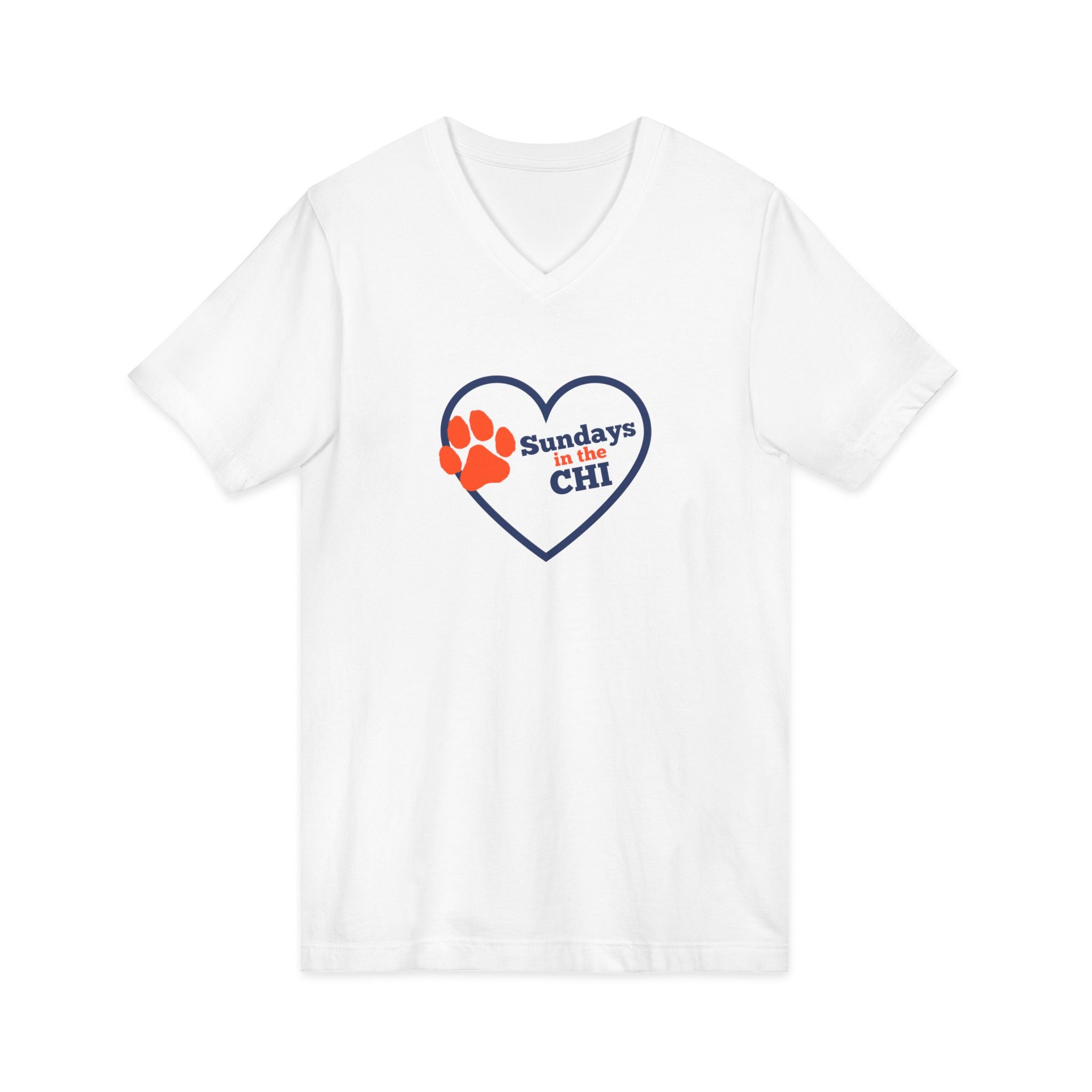 Sporty Soul. Unisex, V-Neck, Short Sleeve, Graphic T-Shirt. Sundays in the Chi.