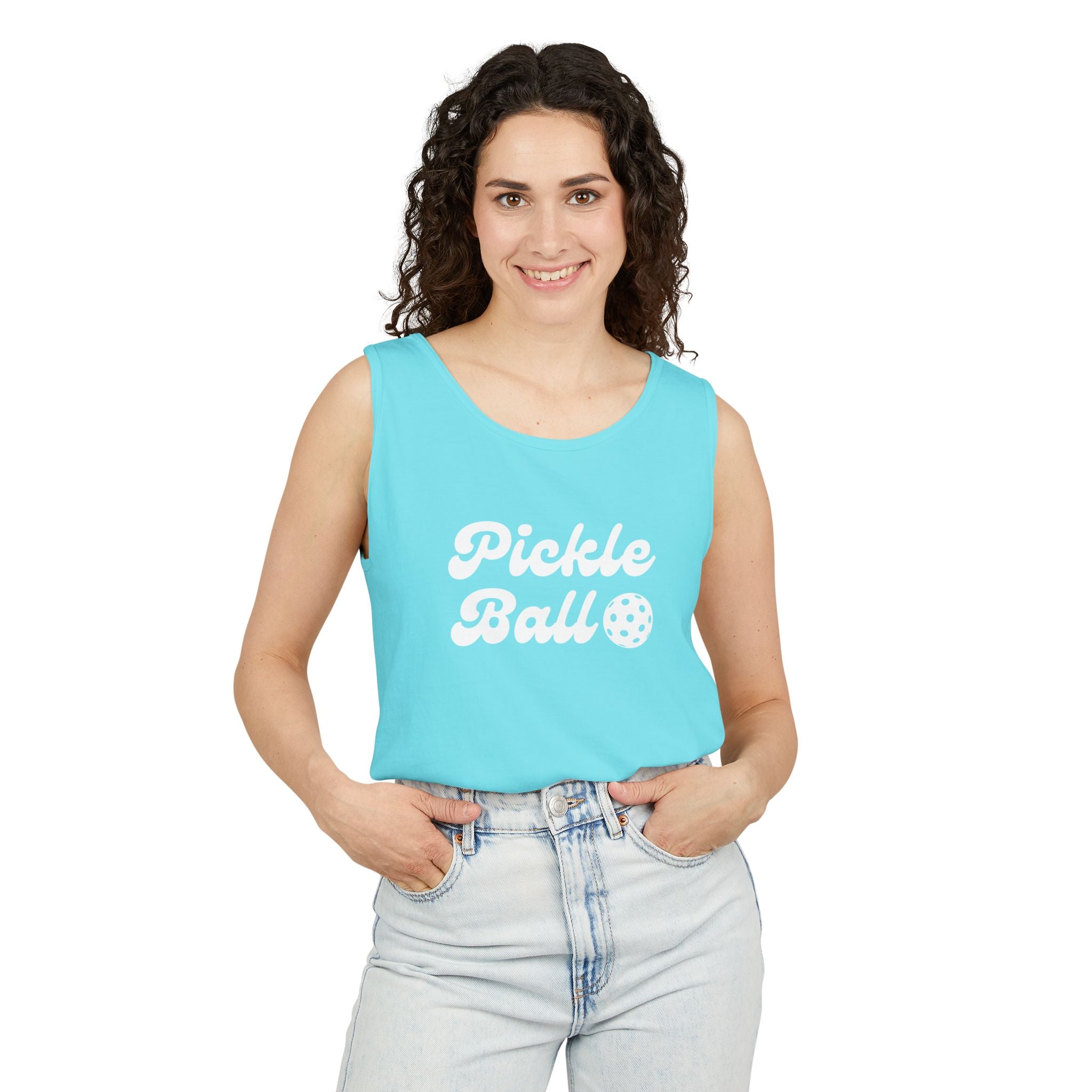 Pickleball. Unisex, Lightweight, Cotton, Graphic Tank. Pickleball.