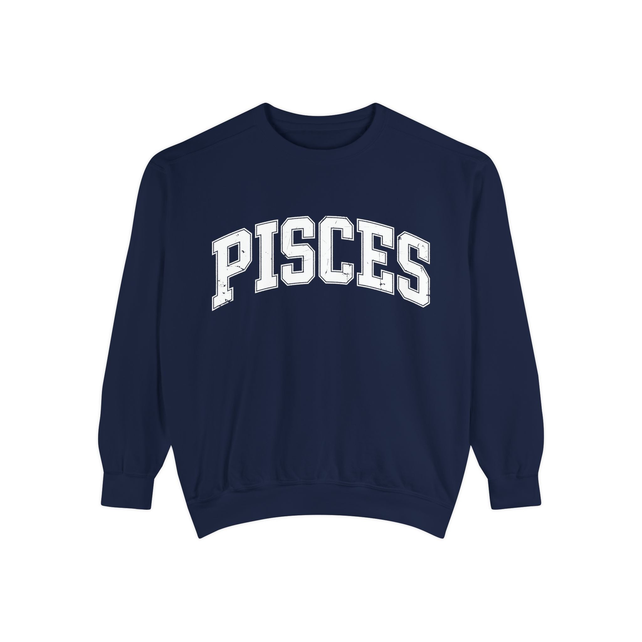 The Zodiac Collection. Unisex Garment-Dyed Crew Neck, Graphic Sweatshirt. Pisces.