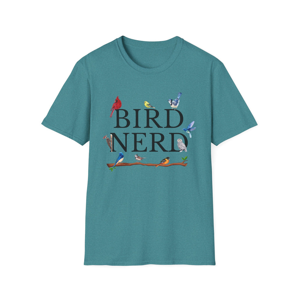 Wild at Heart Collection. Bird Nerd Birdwatching Crew Neck Tee | Gildan 64000 Nature Lover Shirt