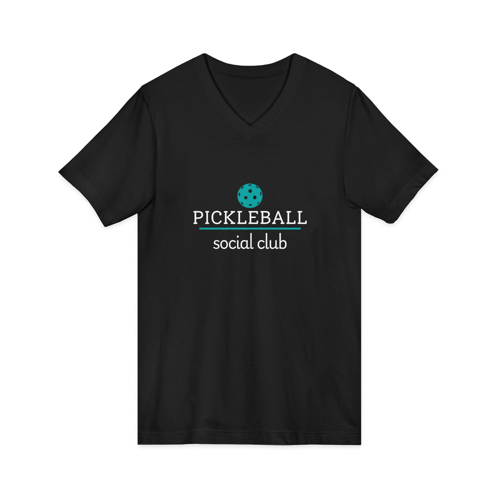 Pickleball. Unisex, V-Neck, Short Sleeve, Graphic T-Shirt. Pickleball Social Club V-Neck.