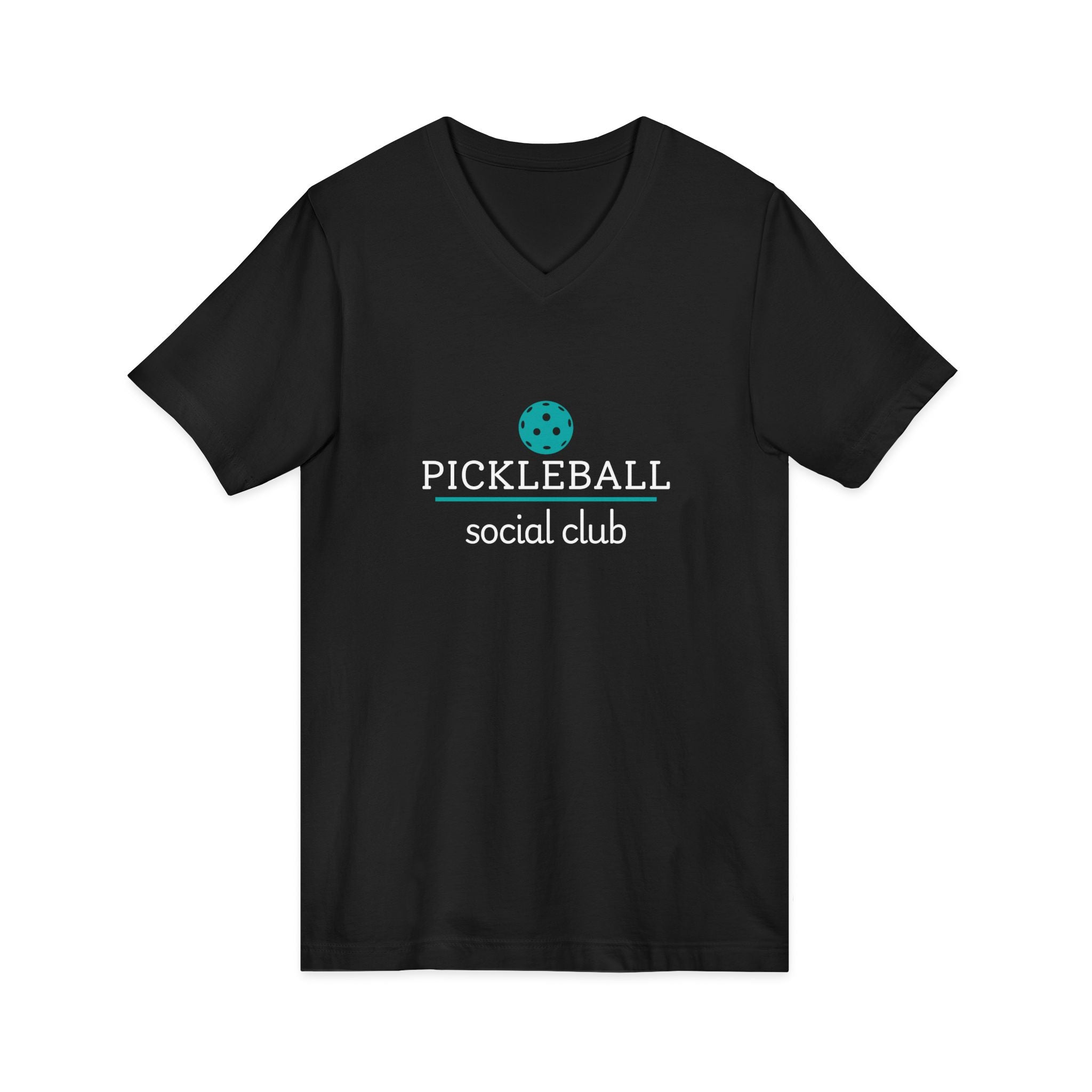 Pickleball. Unisex, V-Neck, Short Sleeve, Graphic T-Shirt. Pickleball Social Club V-Neck.