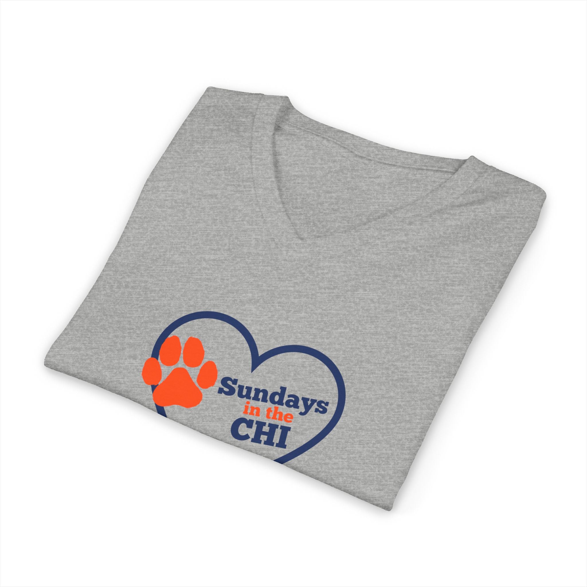 Sporty Soul. Unisex, V-Neck, Short Sleeve, Graphic T-Shirt. Sundays in the Chi.