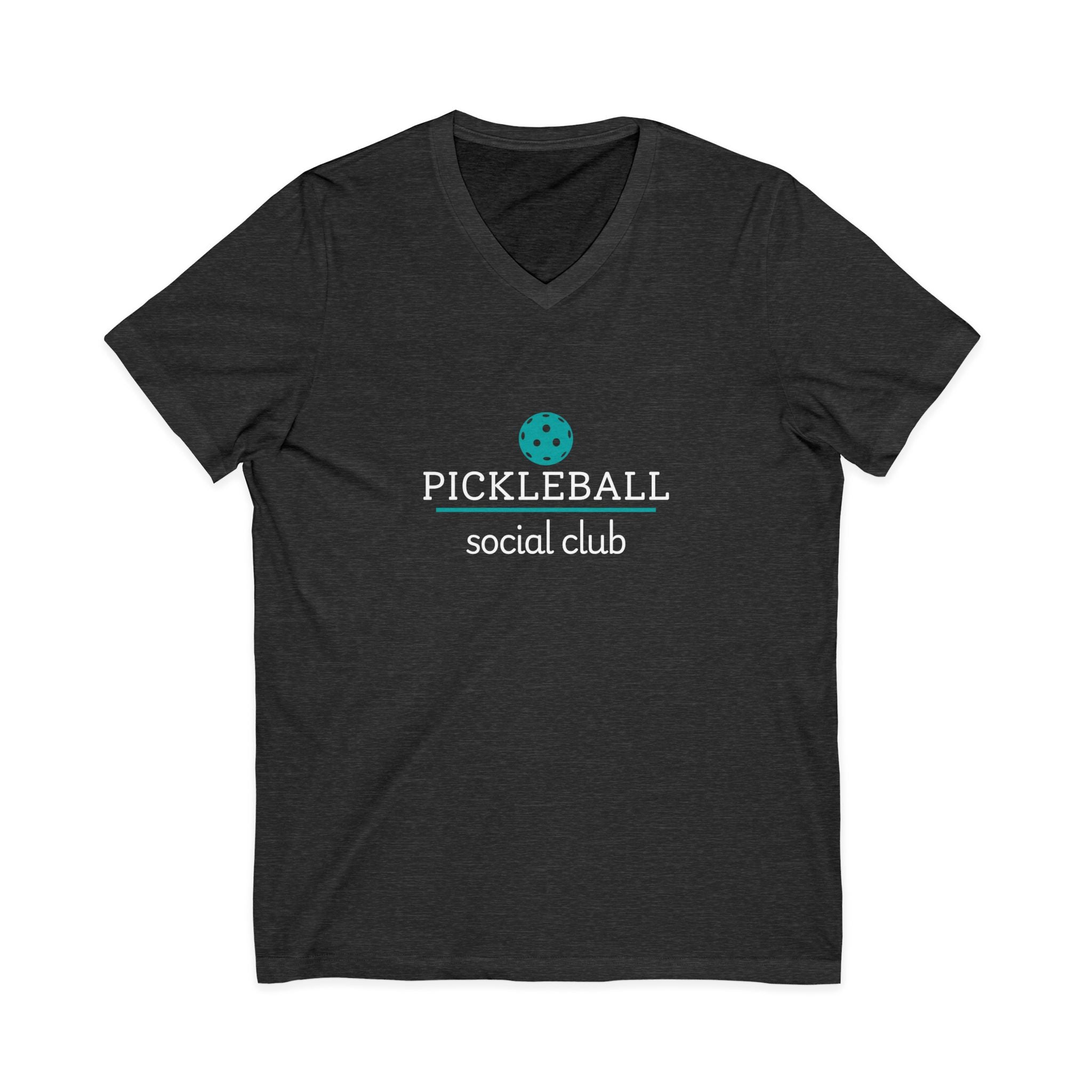 Pickleball. Unisex, V-Neck, Short Sleeve, Graphic T-Shirt. Pickleball Social Club V-Neck.