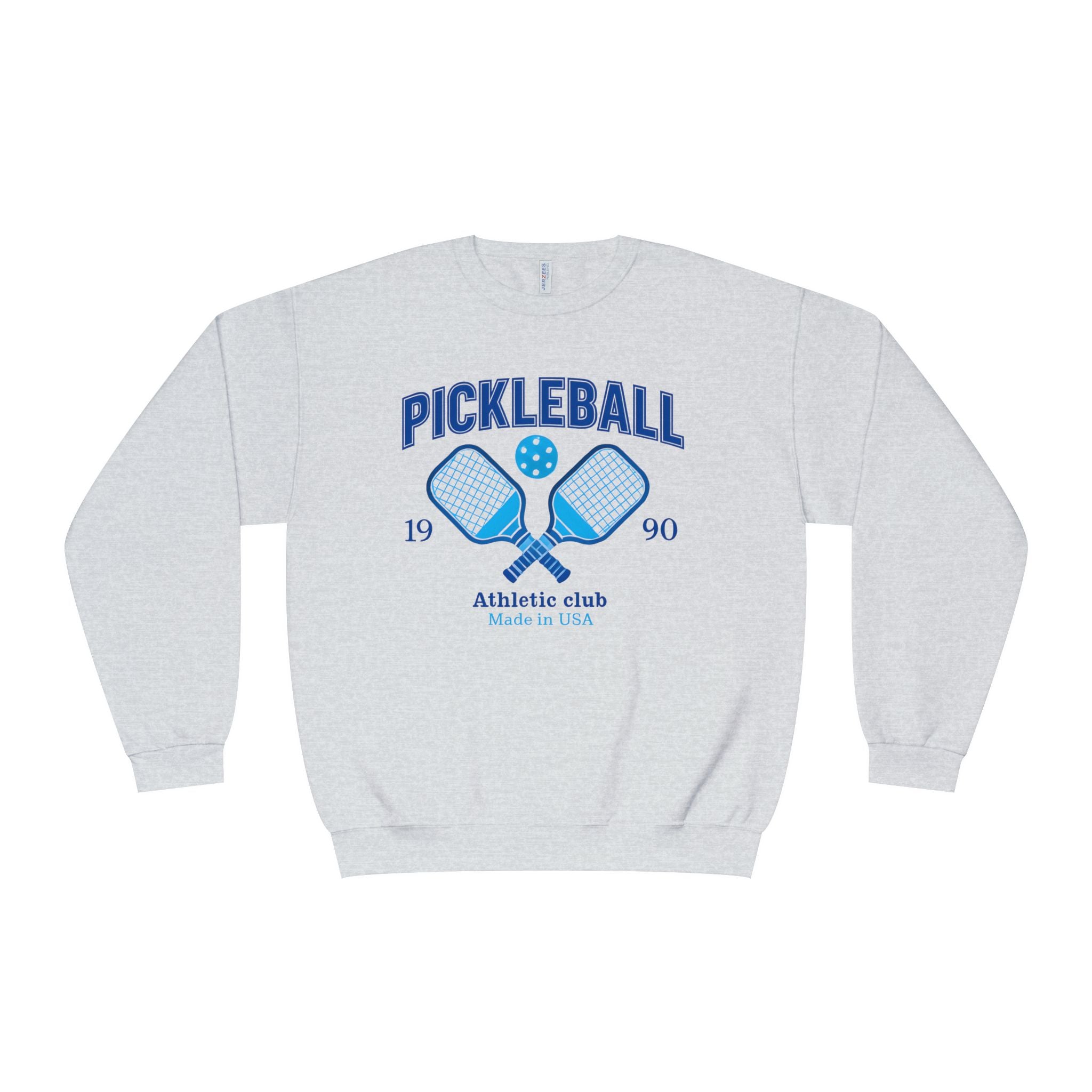 Pickleball. Ladies, Crew Neck, Medium-Heavy NuBlend fleece/cotton, Graphic Sweatshirt. Pickleball Athletic Club.
