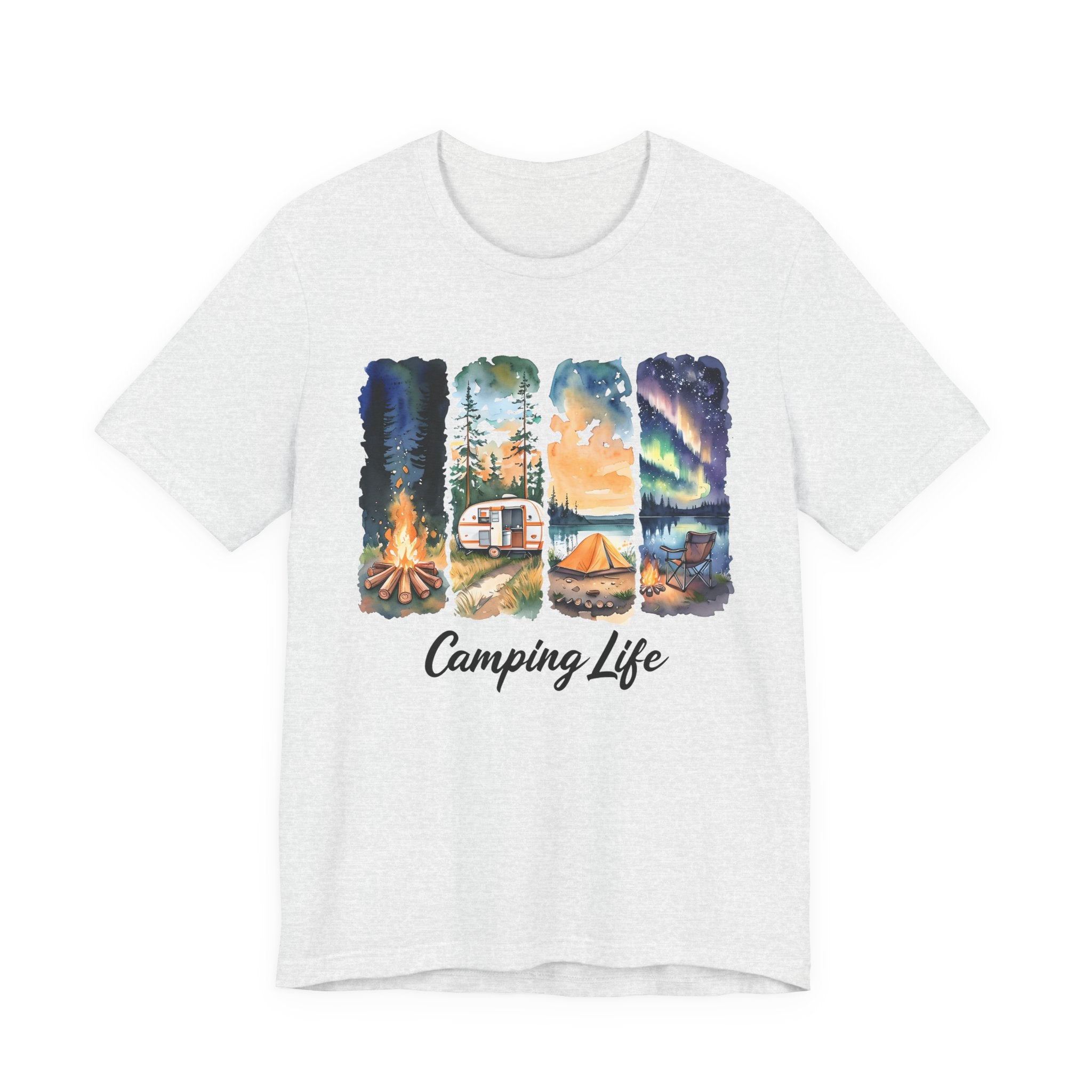 Adventure Awaits. Unisex, Crew Neck, Short Sleeve, Graphic T-Shirt. Camping Life.