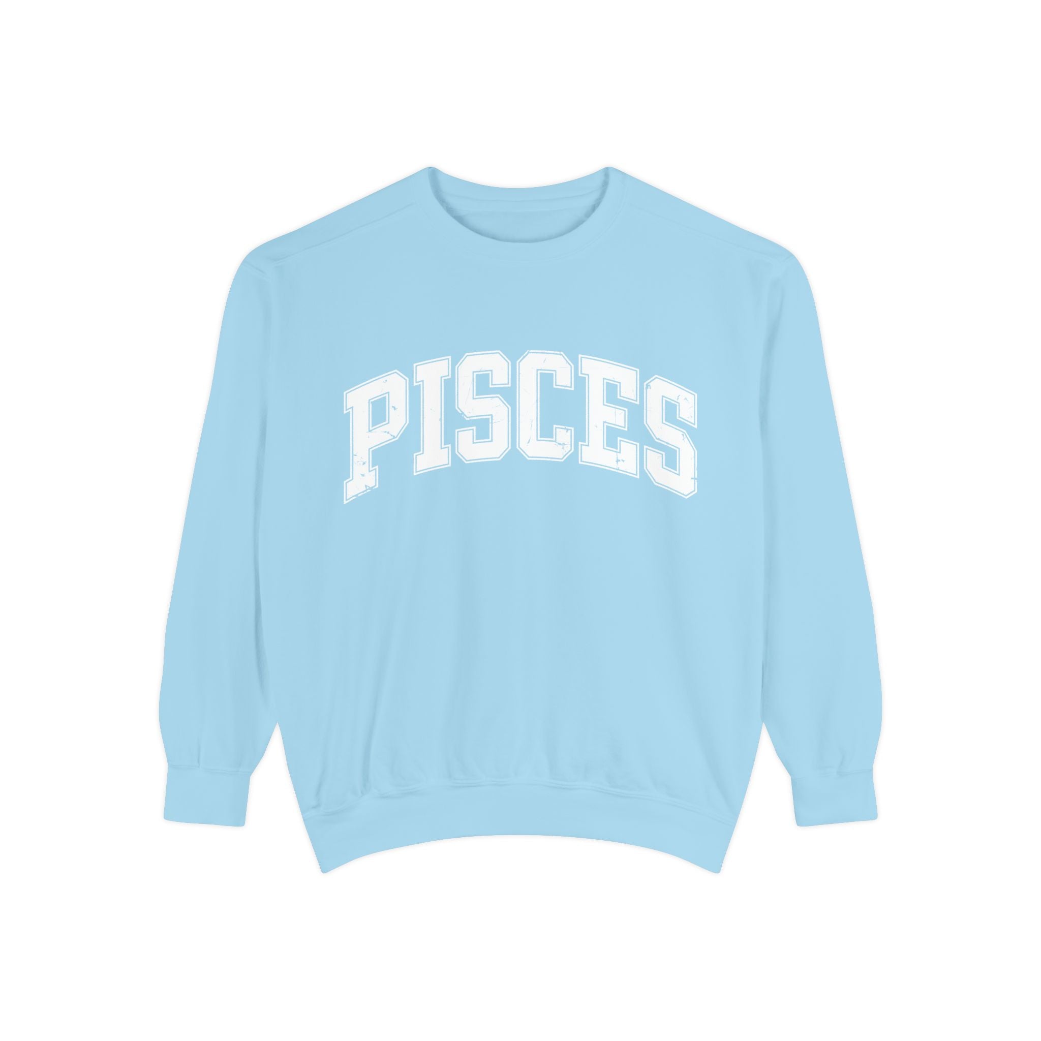 The Zodiac Collection. Unisex Garment-Dyed Crew Neck, Graphic Sweatshirt. Pisces.