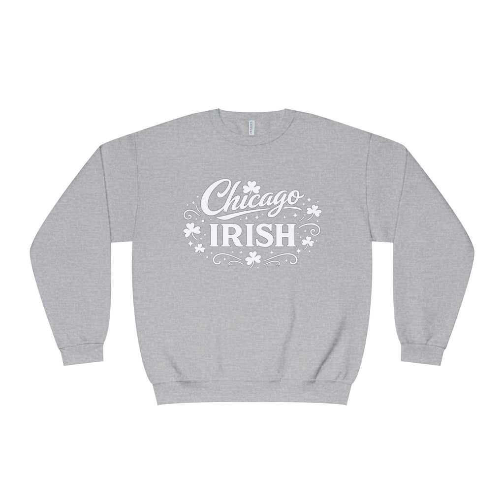 Lucky Moon. Ladies, Crew Neck, Medium-Heavy NuBlend fleece/cotton, Graphic Sweatshirt. Chicago Irish.