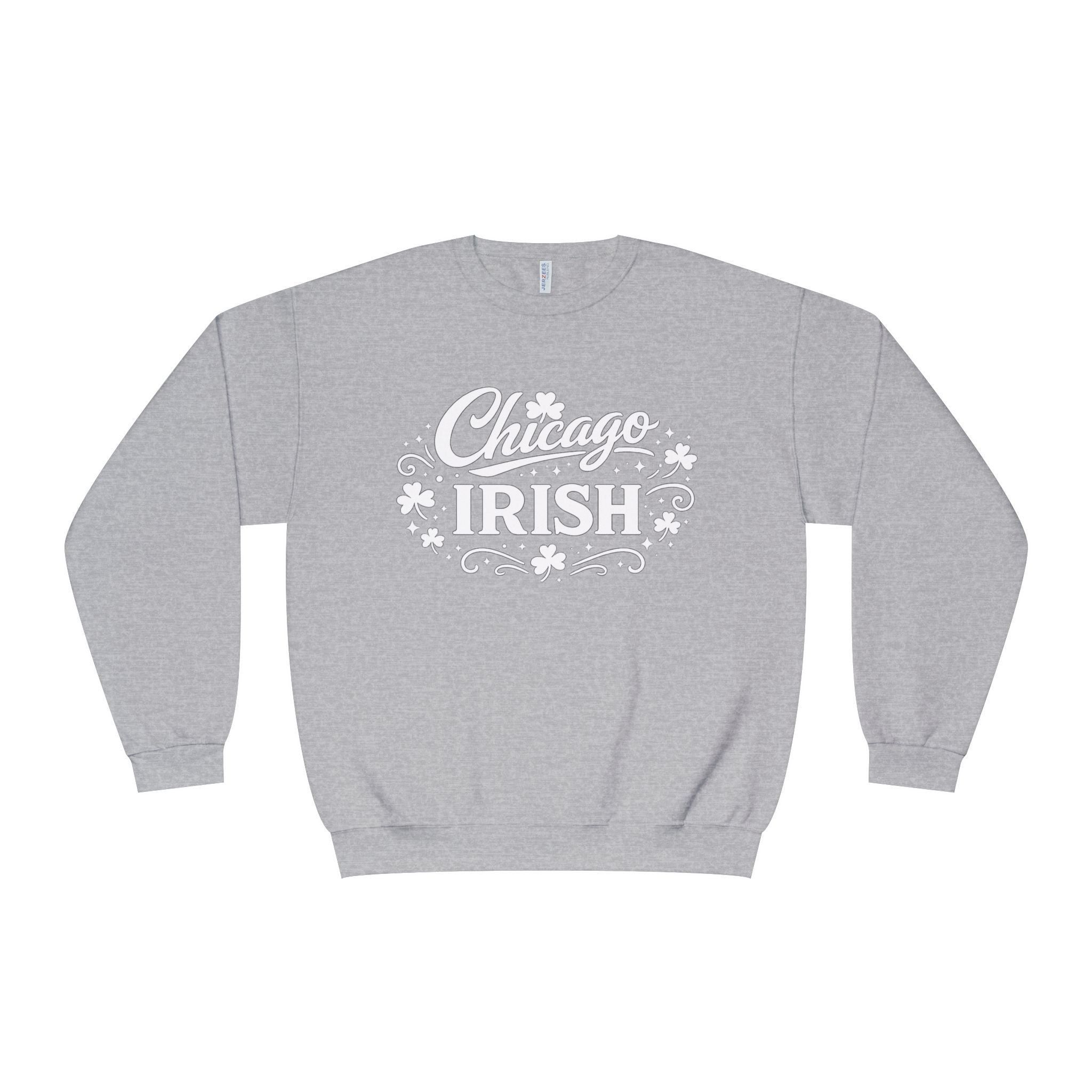 A Lucky Moon. Ladies, Crew Neck, Medium-Heavy NuBlend fleece/cotton, Graphic Sweatshirt. Chicago Irish.
