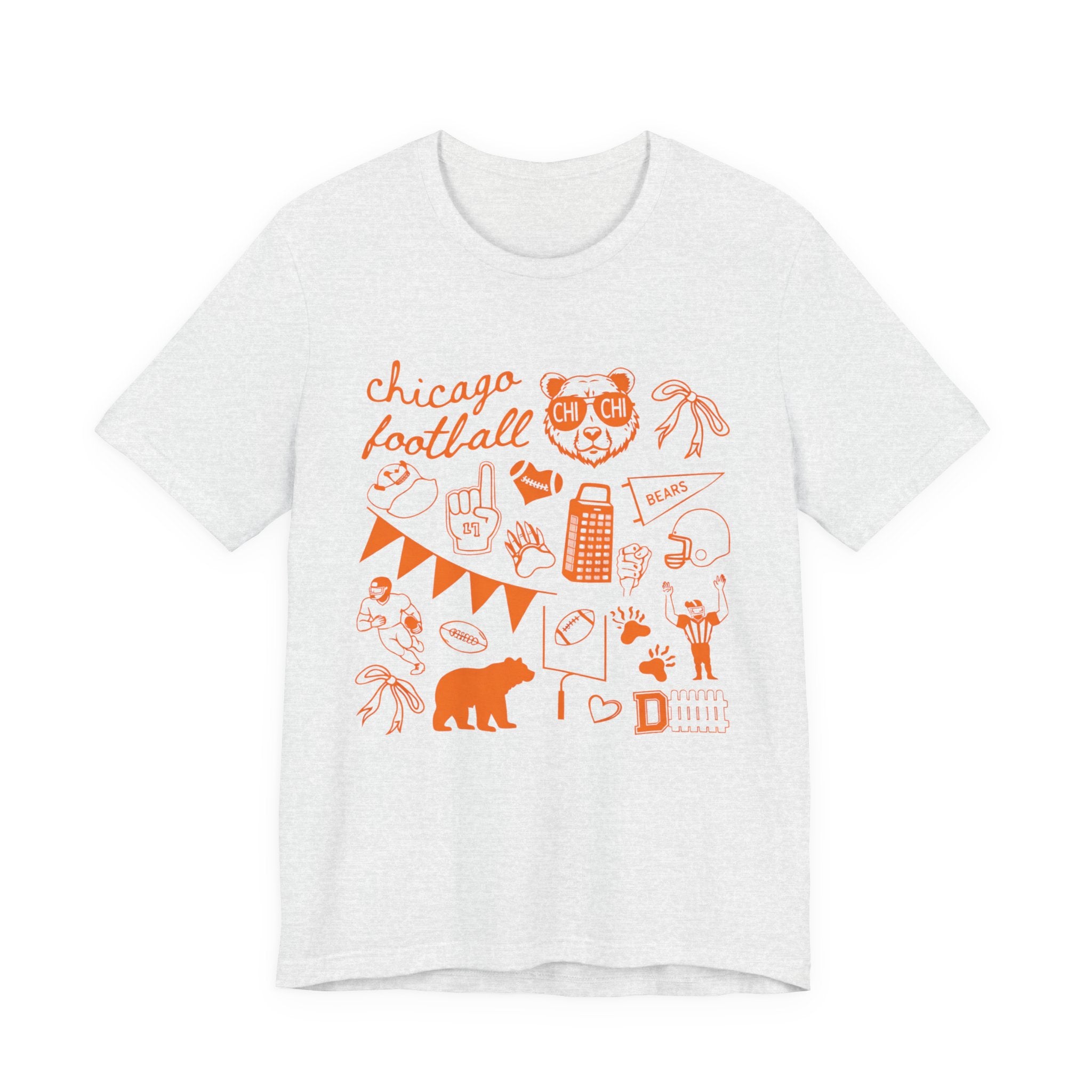 Sporty Soul. Unisex, Crew Neck, Short Sleeve, Graphic T-Shirt. 3 Color Options. Chicago Football Retro.
