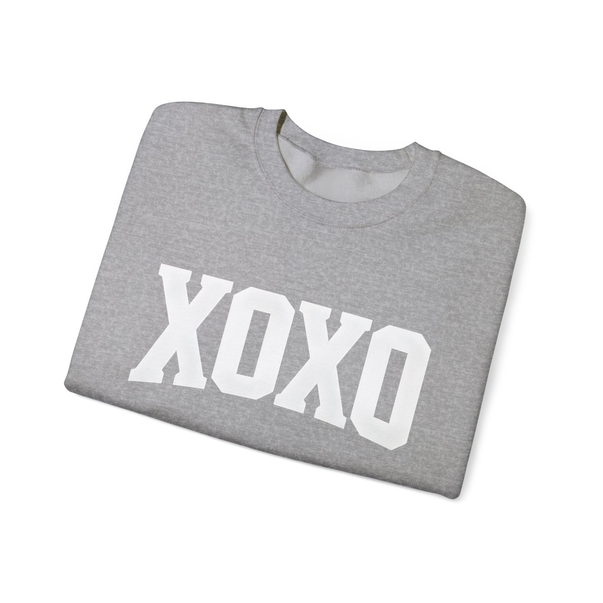 A Valentine Holiday Moon. Ladies, Crew Neck, durable 50/50 cotton poly blend, Graphic Sweatshirt.XOXO.