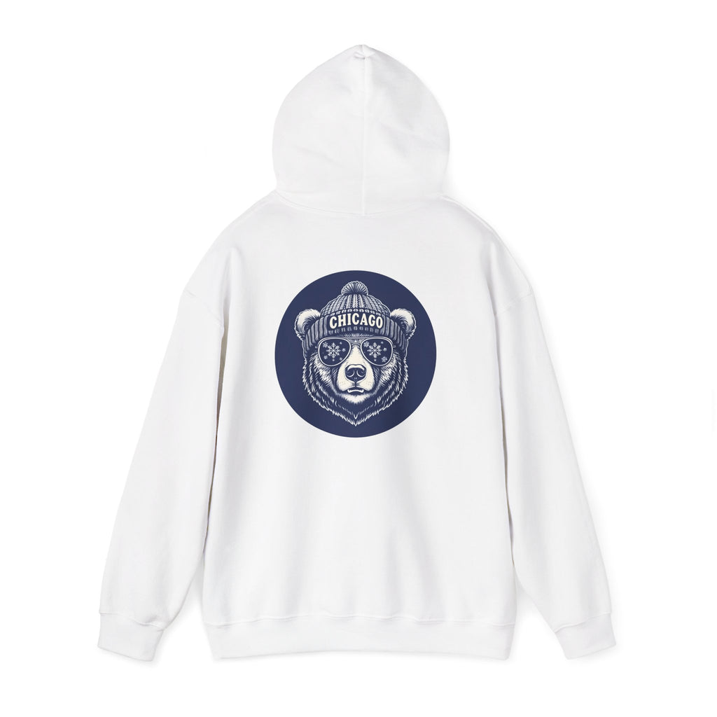 Sporty Soul. Unisex, Heavy Blend, Hooded, Back-Side Bear Graphic, Sweatshirt. Retro Winter Beanie Bear.