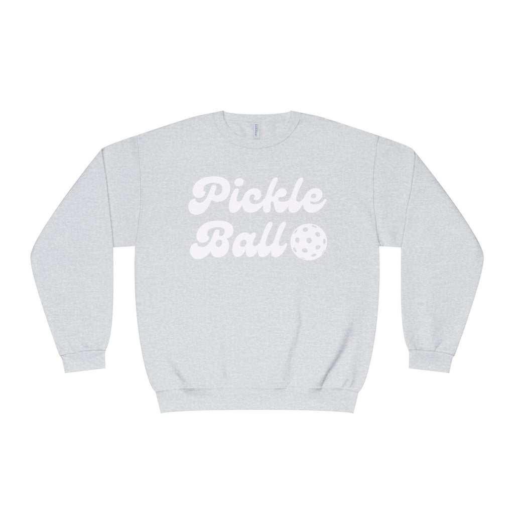 Pickleball. Ladies, Crew Neck, Medium-Heavy NuBlend fleece/cotton, Graphic Sweatshirt. Pickleball. 10 Colors to choose from.